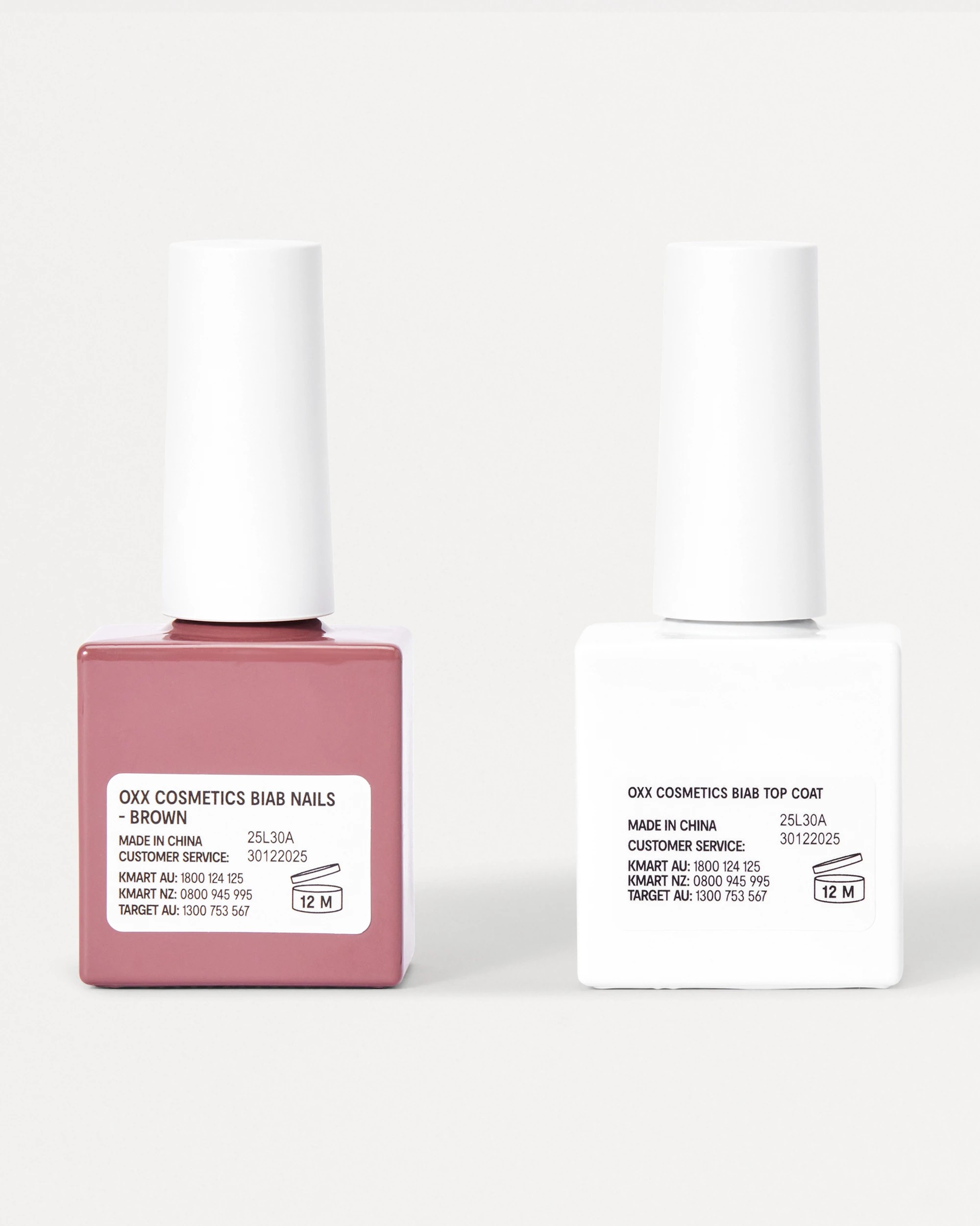 4 OXX Cosmetics BIAB Nail Polish Duo Set - Top Coat and Brown Polish, 4 of 5