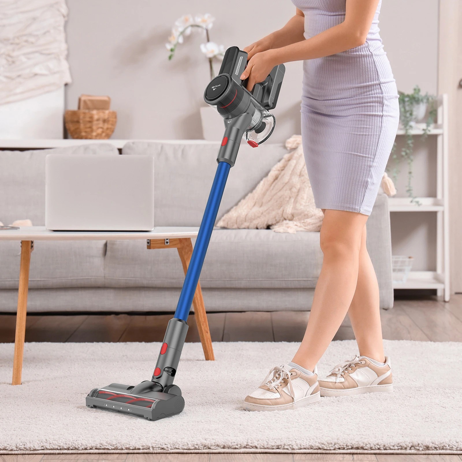 2 MyGenie X-Lite Pro Cordless Stick Vacuum LED Lighting Powerful Suction HEPA - Blue, 2 of 10