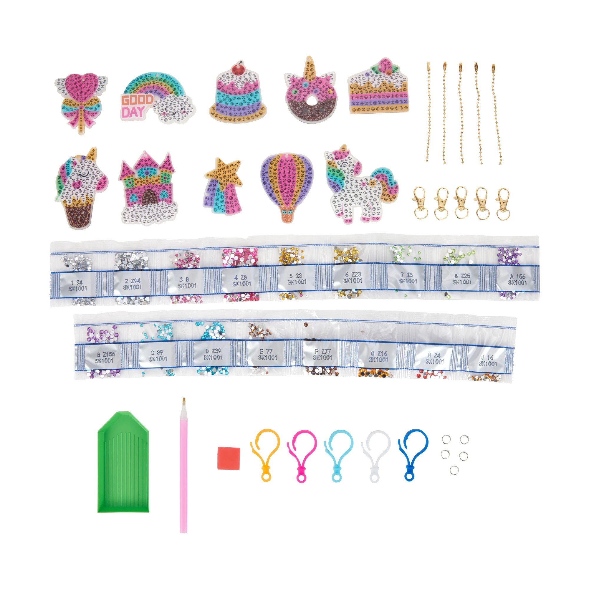 2 Make Your Own Gem Keychains: Gem by Numbers Keyring Set, 2 of 10