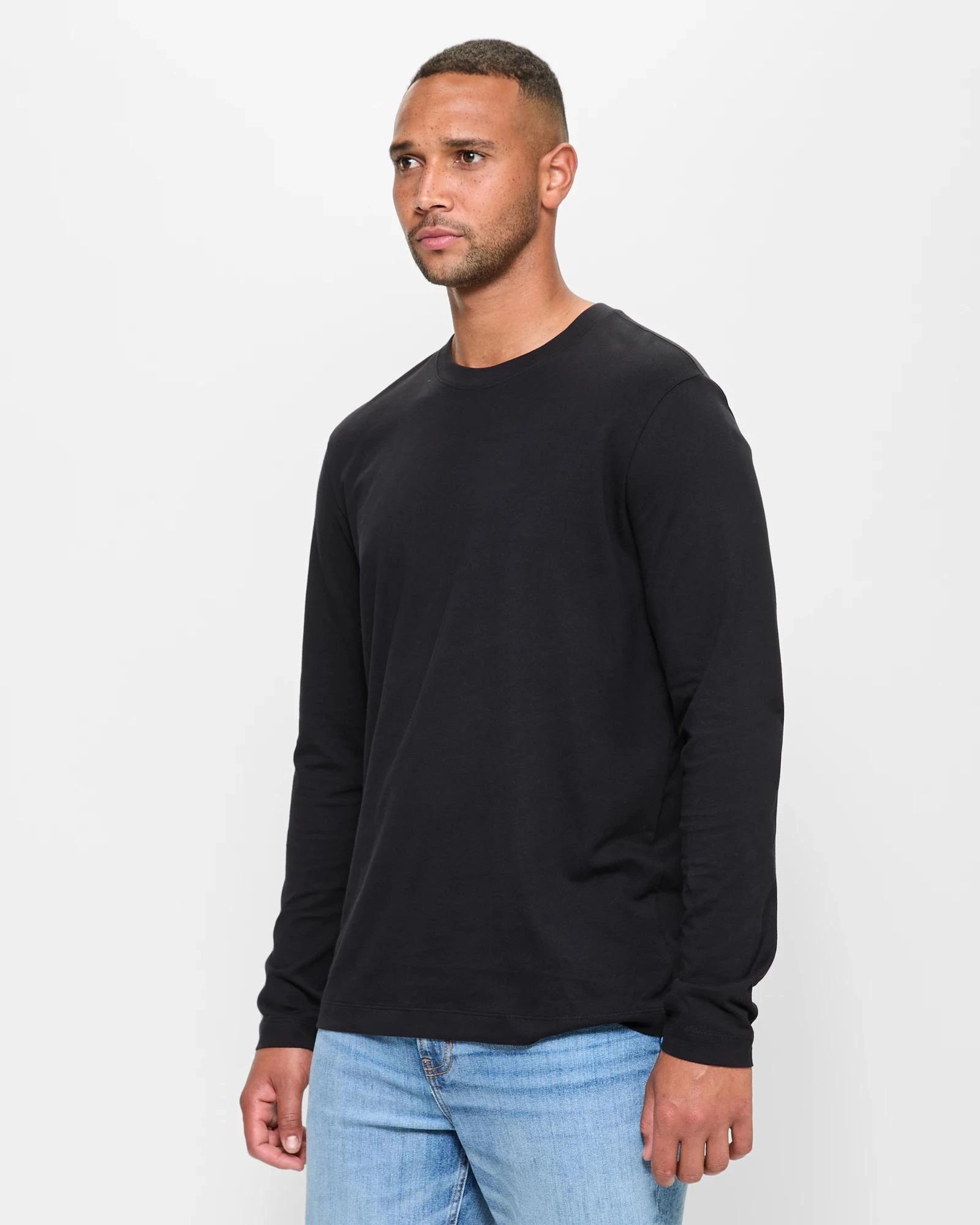 3 Target Australian Cotton Long Sleeve T-Shirt BLACK, 3 of 5