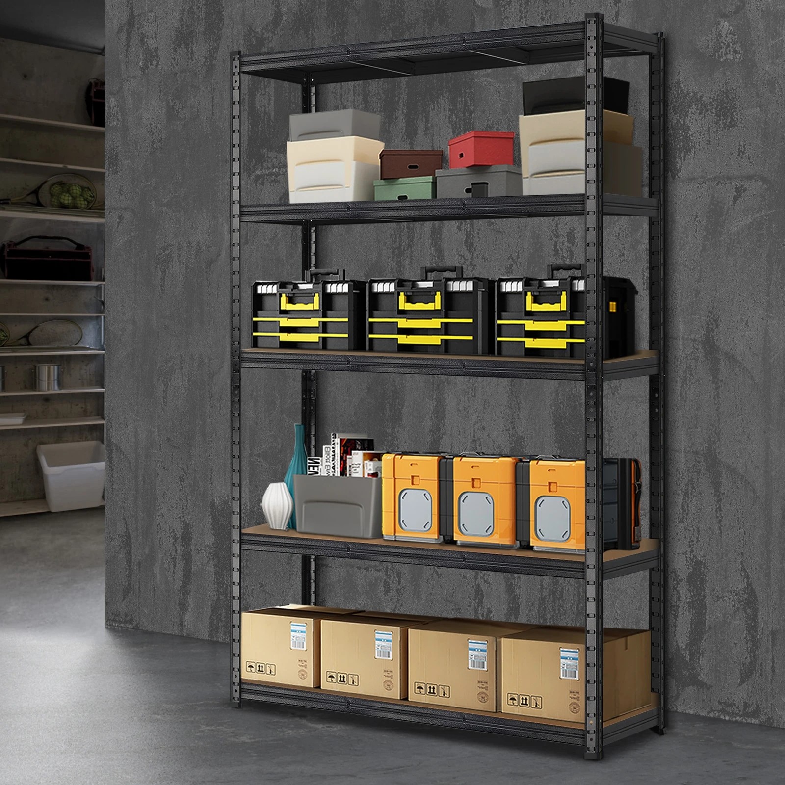 3 Sharptoo Garage Shelving Warehouse Shelves Storage Rack Pallet Racking 1.8x1.2m - Black, 3 of 8