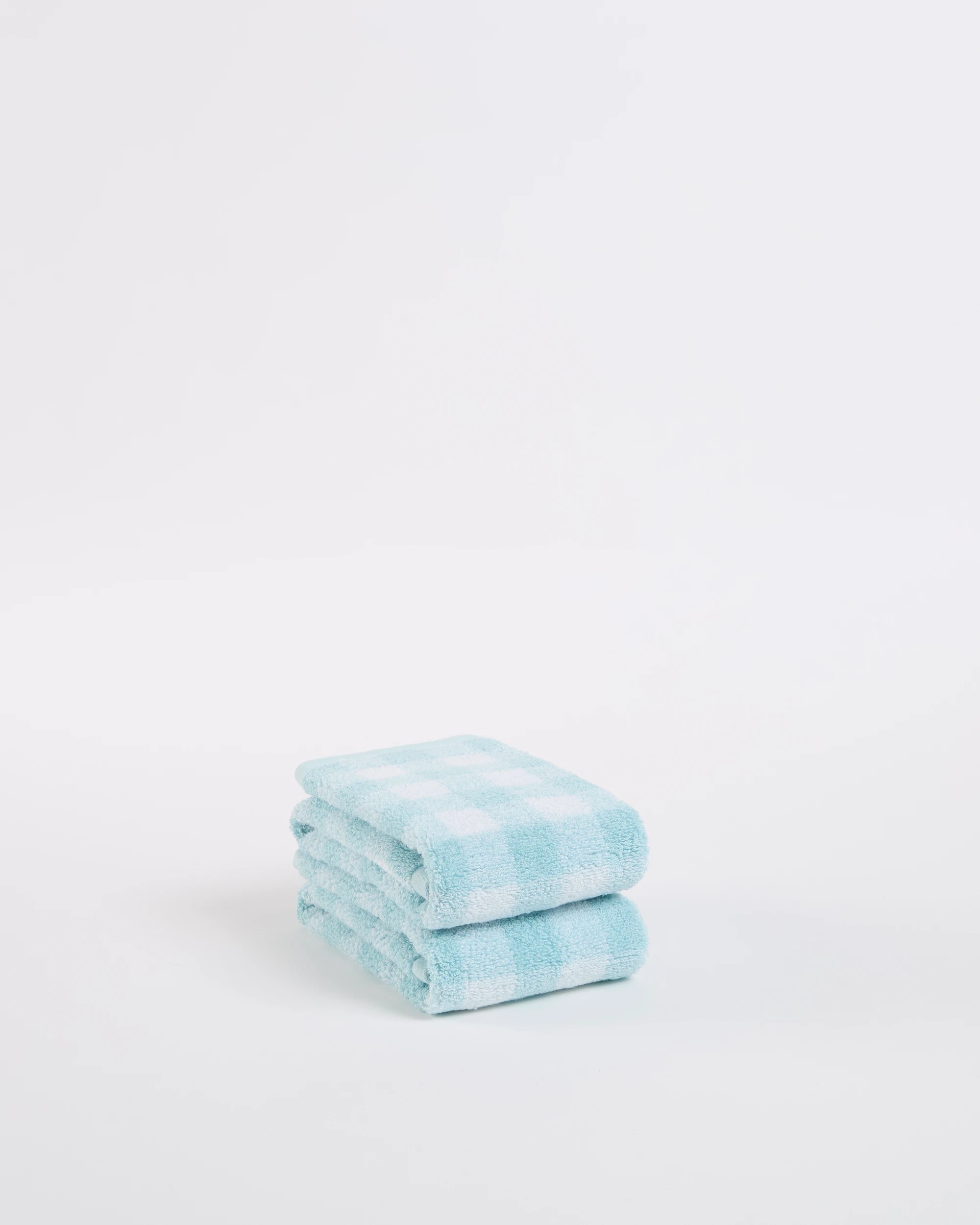 1 Target Georgie Australian Cotton Gingham 2 Pack Hand Towel - Blue, 1 of 2