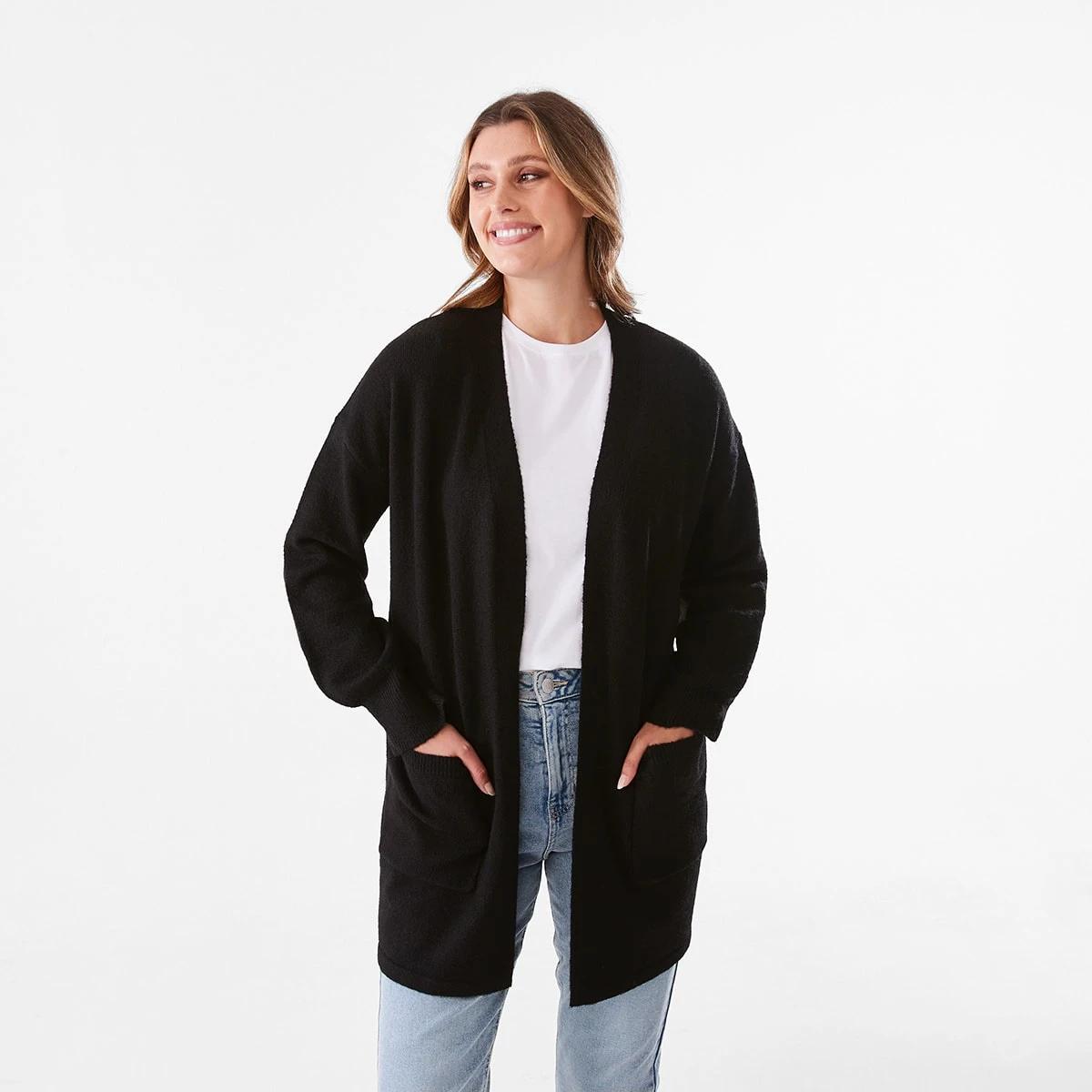 1 Balloon Sleeve Cardigan Black, 1 of 6