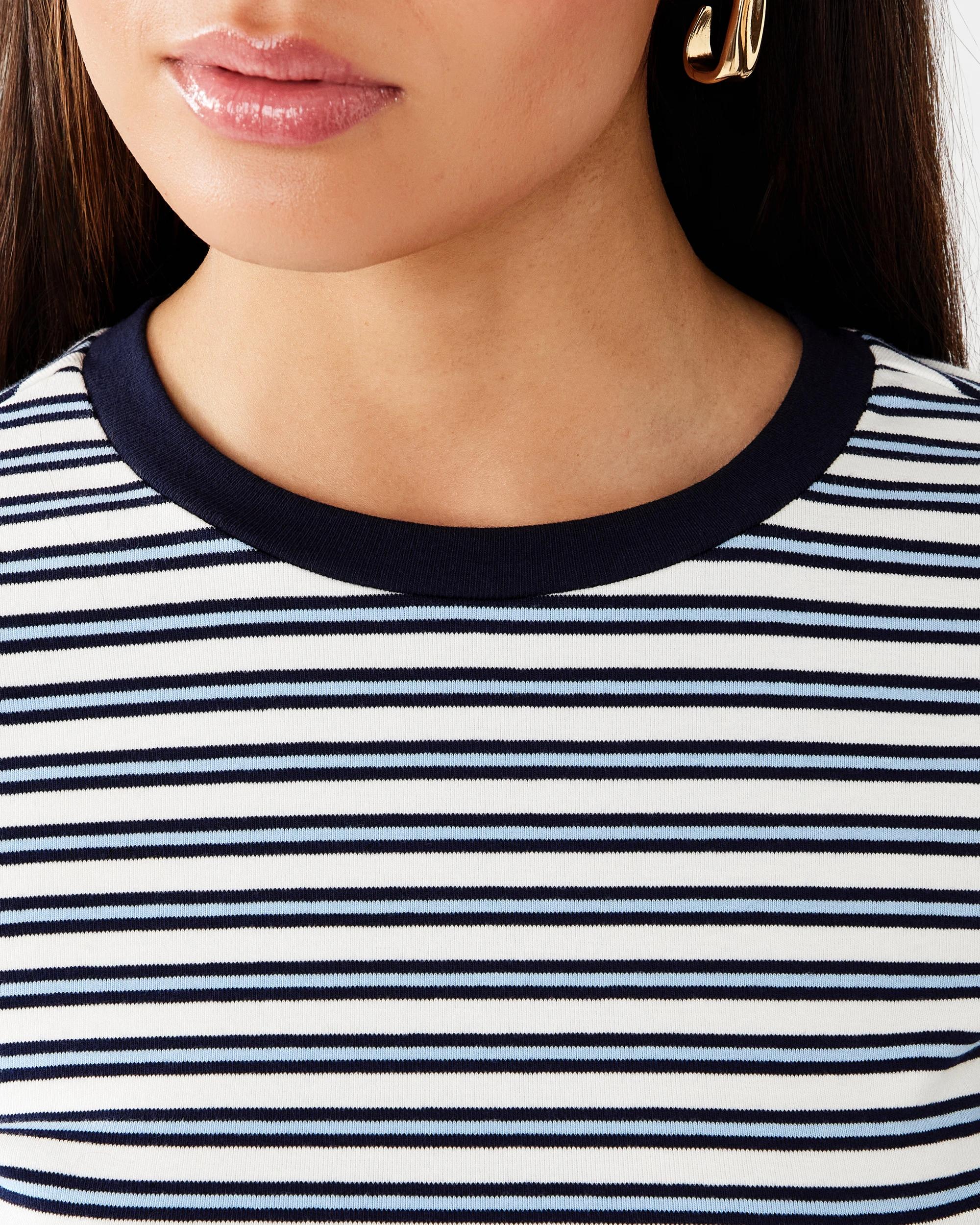 8 Long Sleeve Double Layer Top Blu Stripe, 8 of 10