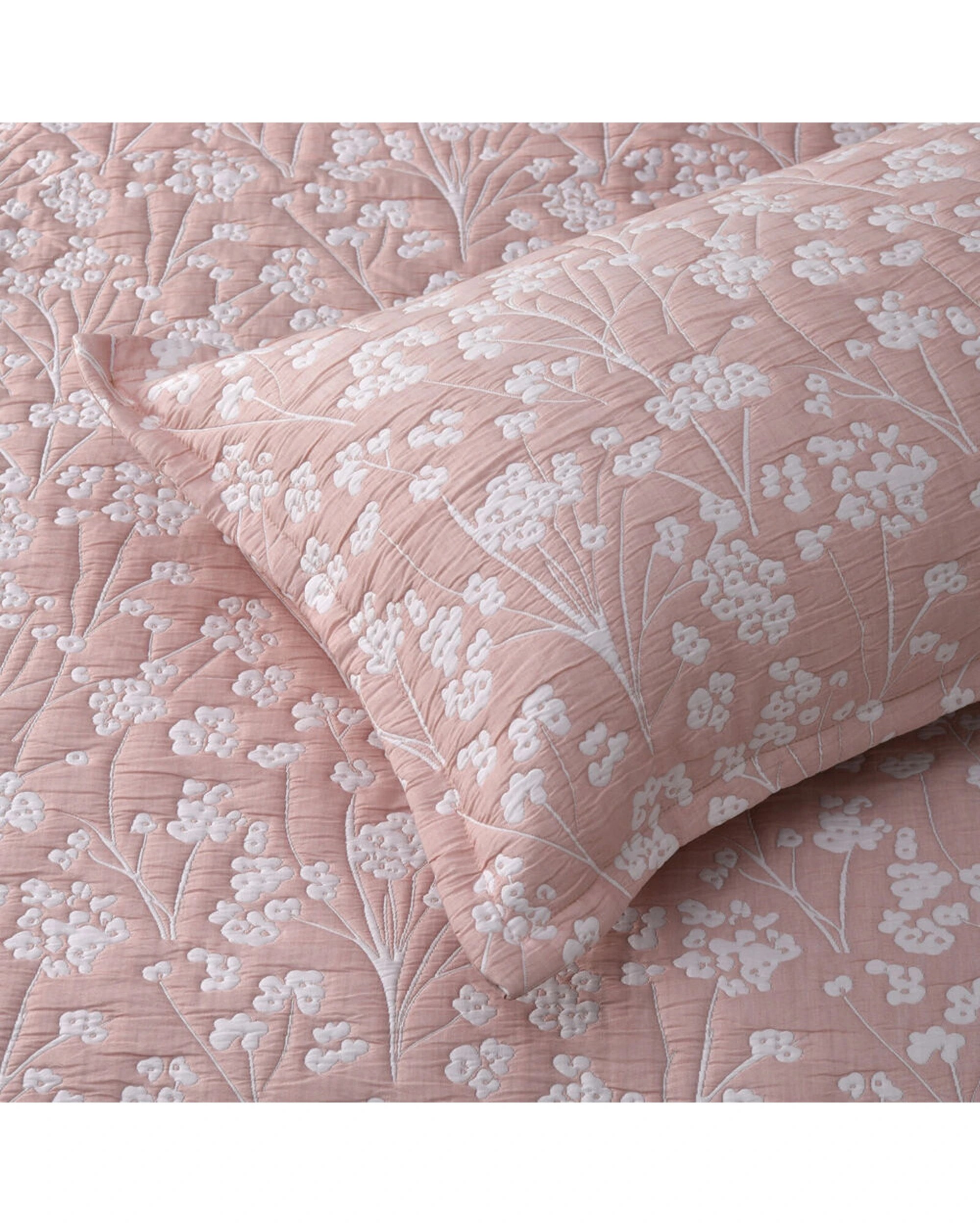 3 Bianca Myra Double Polyester Cotton Bedspread And Pillowcase Blush - Pink, 3 of 4