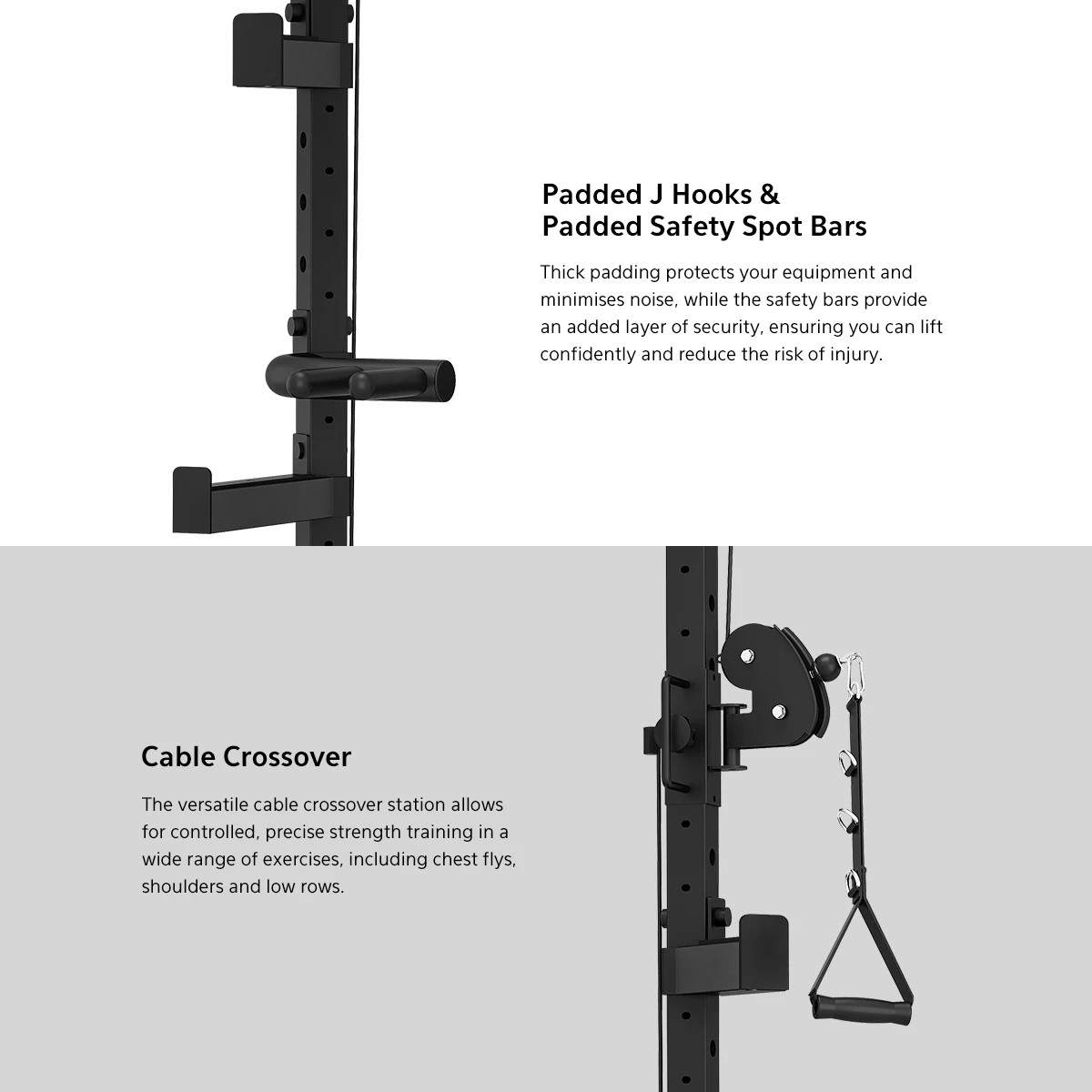 6 LSG GRK-110 Space Saving Multi Function Rack with 73kg Cable Crossover - Black, 6 of 8
