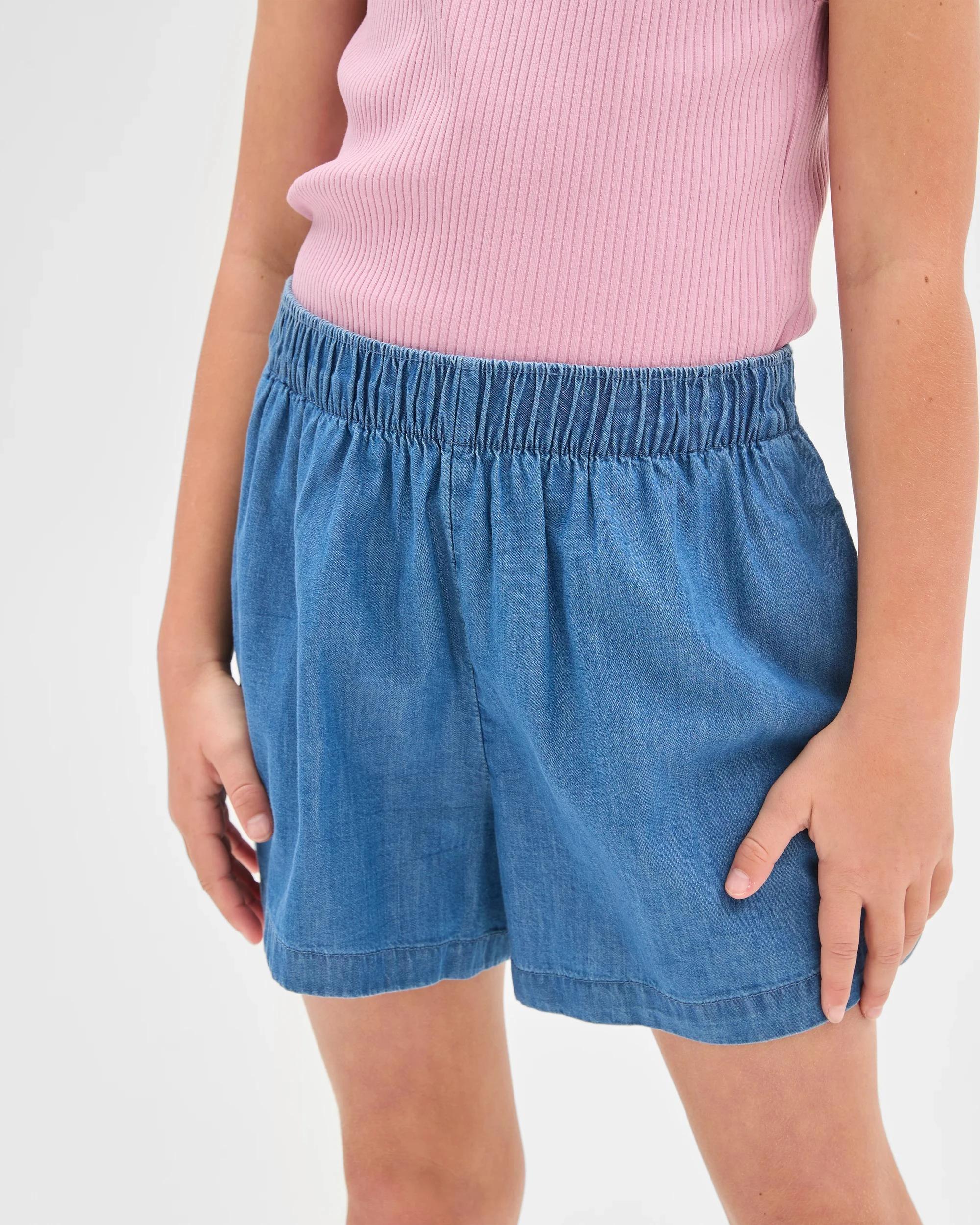 1 Target Australian Cotton Chambray Short MID BLUE, 1 of 6