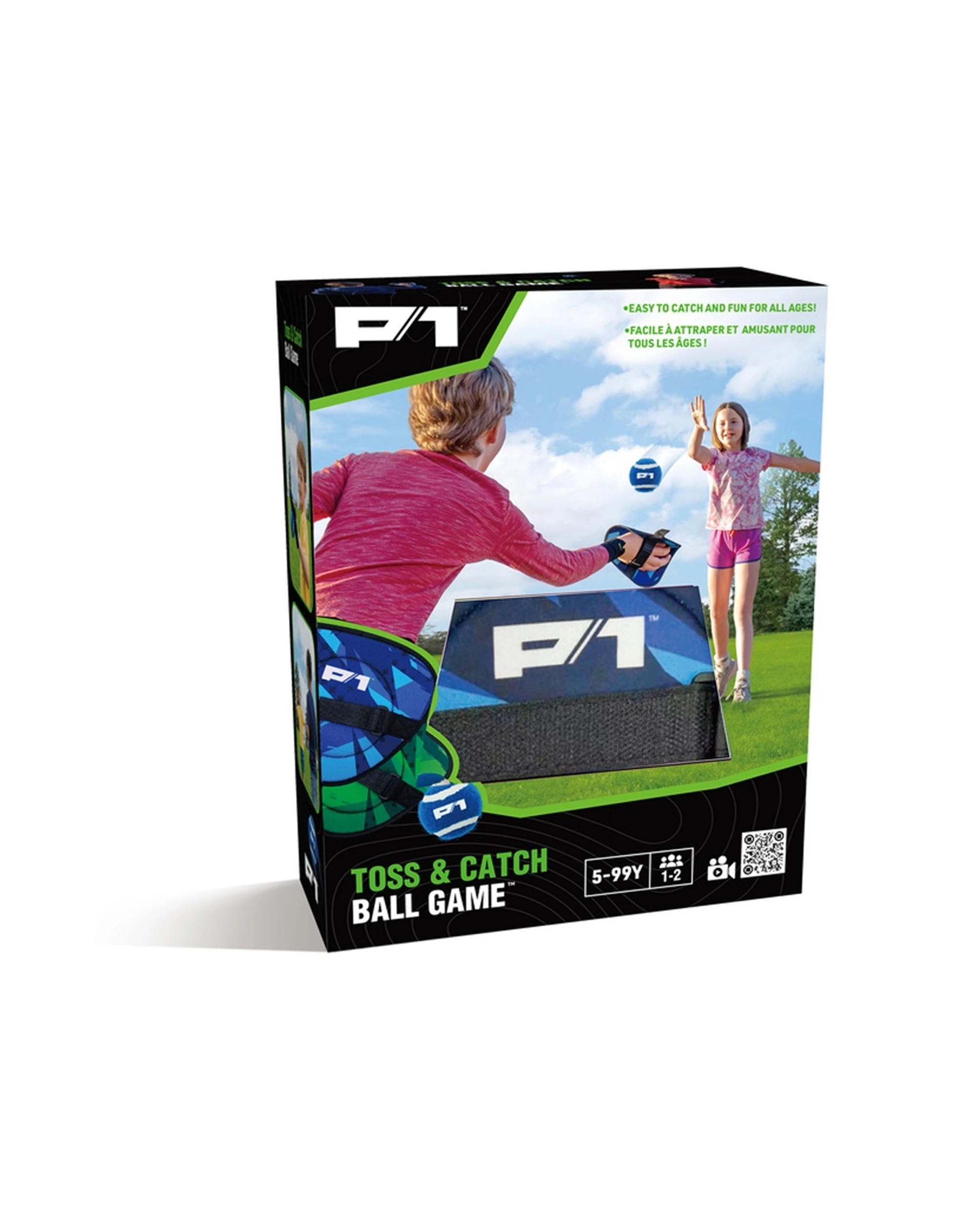 2 P1 Toss & Catch Ball Game Portable Design Fun Activity Set Outdoor Play Toy 19.5cm - Multi, 2 of 6