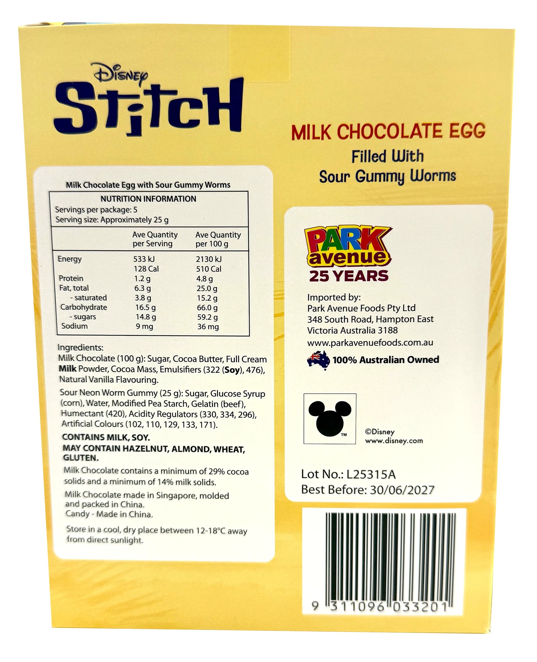 3 Milk Chocolate Egg with Sour Worm Gummy 125g - Assorted, 3 of 3