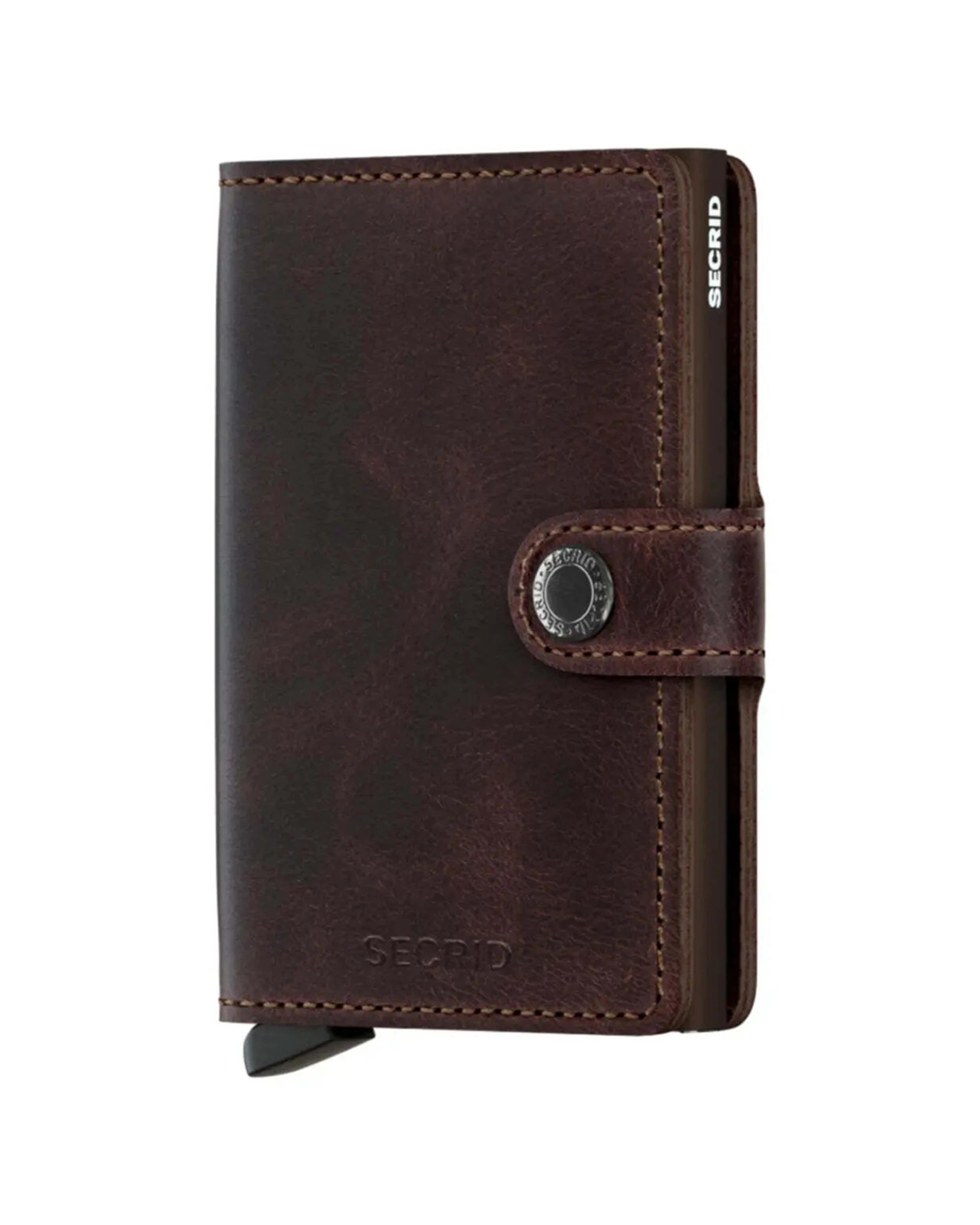 1 Secrid Miniwallet Compact RFID Leather Card Wallet Vintage Chocolate - Brown, 1 of 3