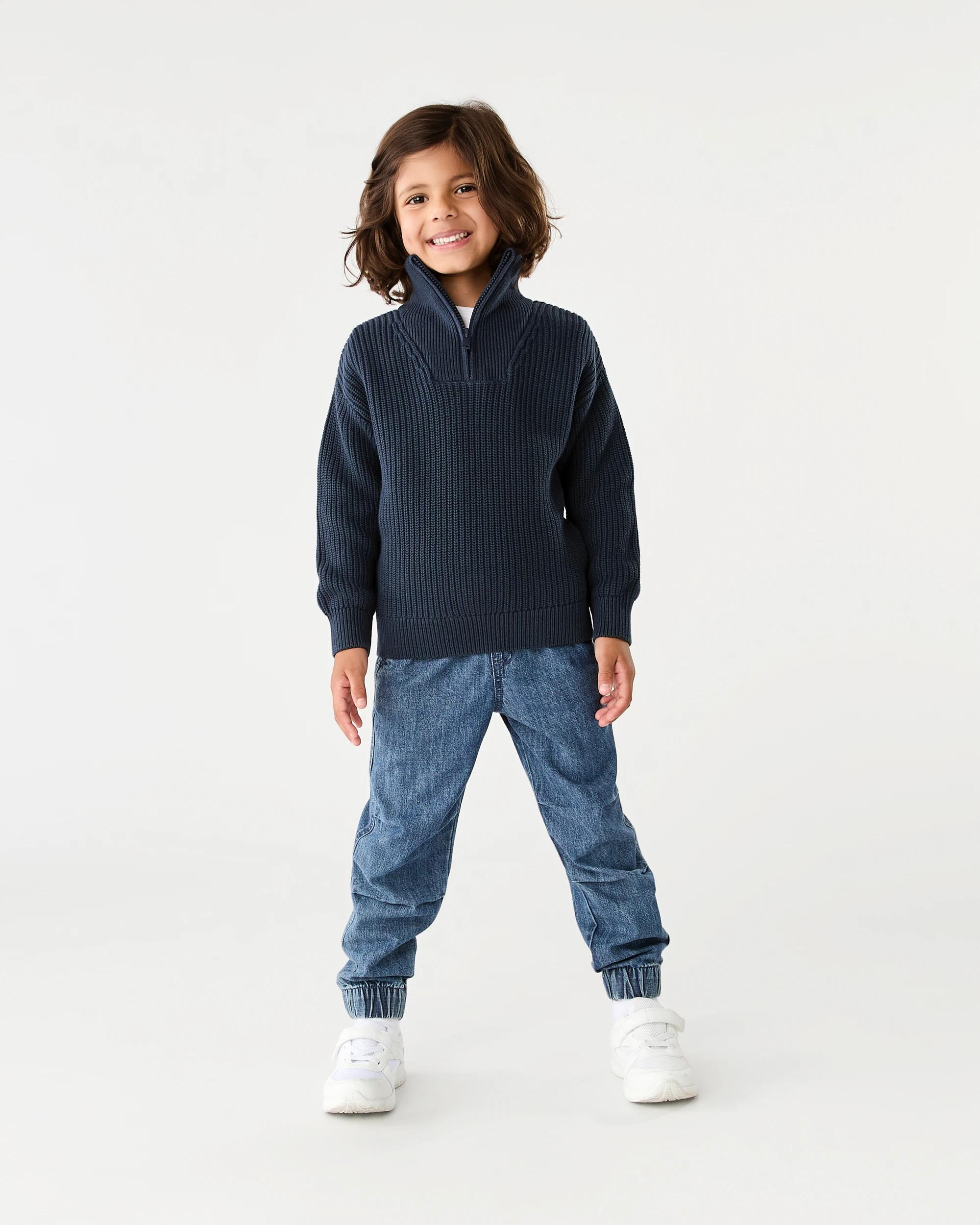 6 Funnel Neck Knit Jumper Dress Navy, 6 of 6