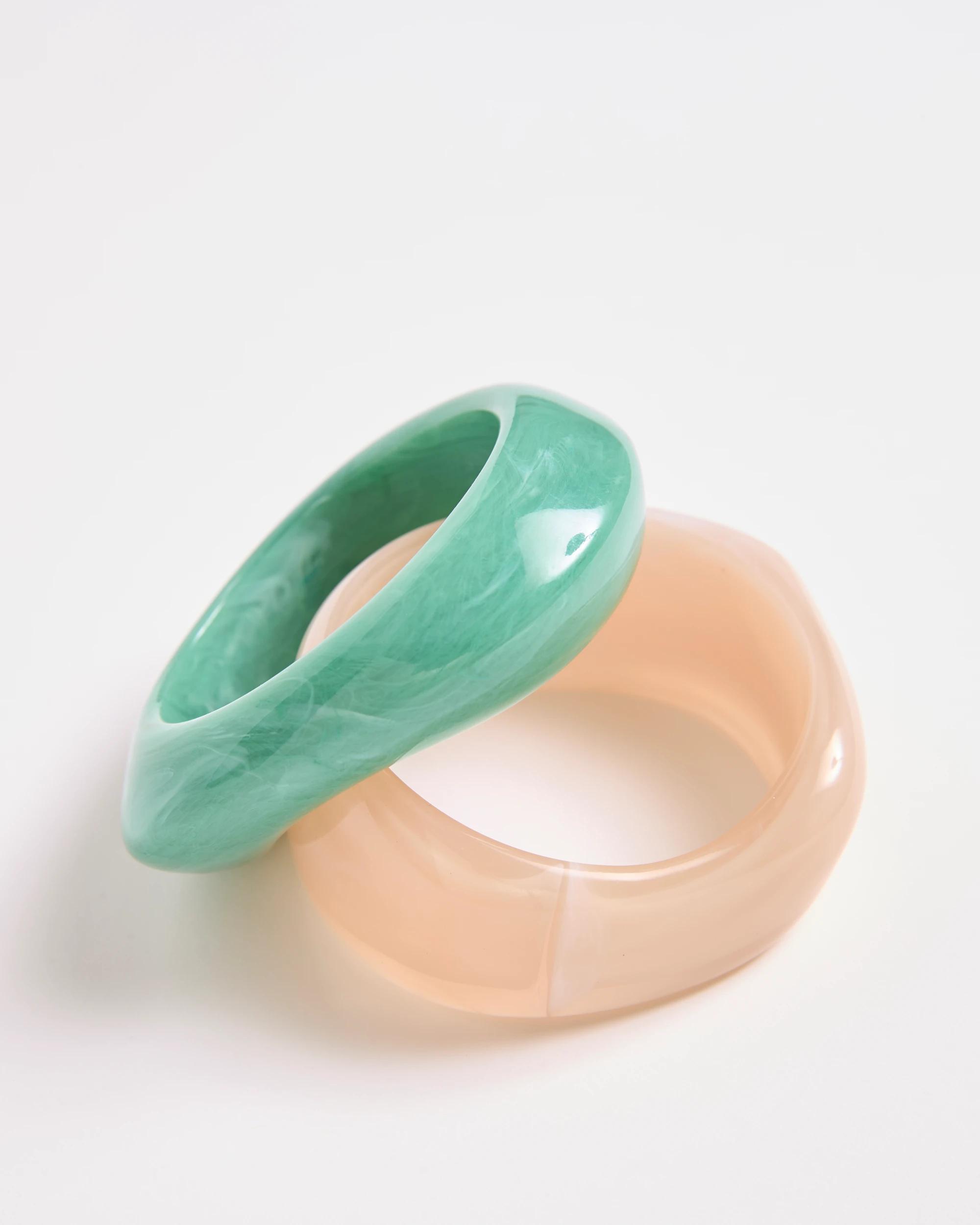 1 Target 2 Pack Marble Look Acrylic Bangles OCEAN, 1 of 1