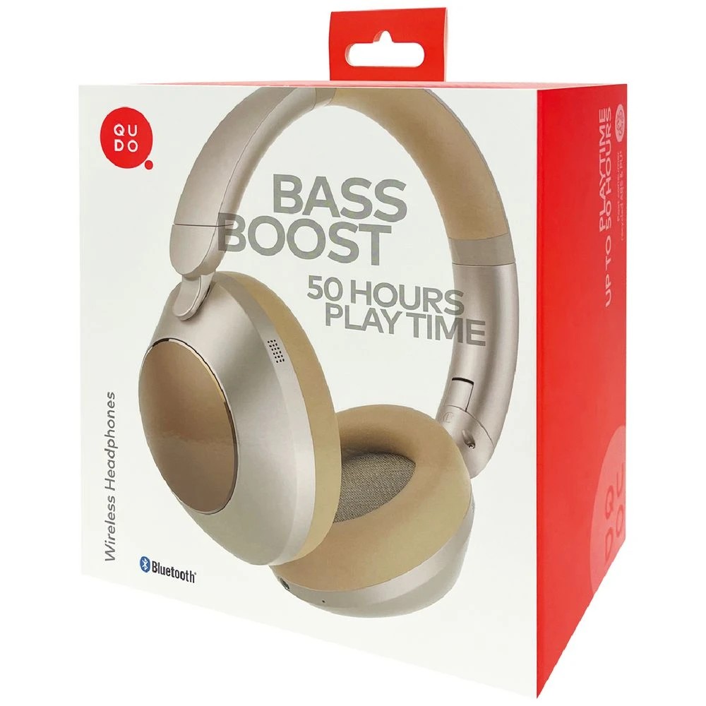 8 Qudo Wireless Bass Boost Headphones Gold, 8 of 8
