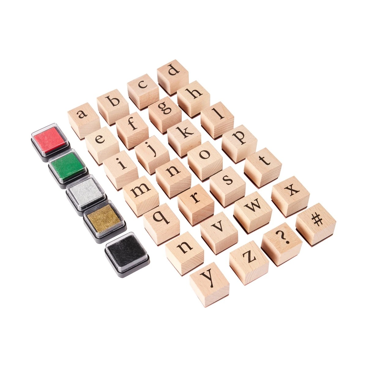 4 Wooden Stamp Set - Alphabet, Lower Case, 4 of 5
