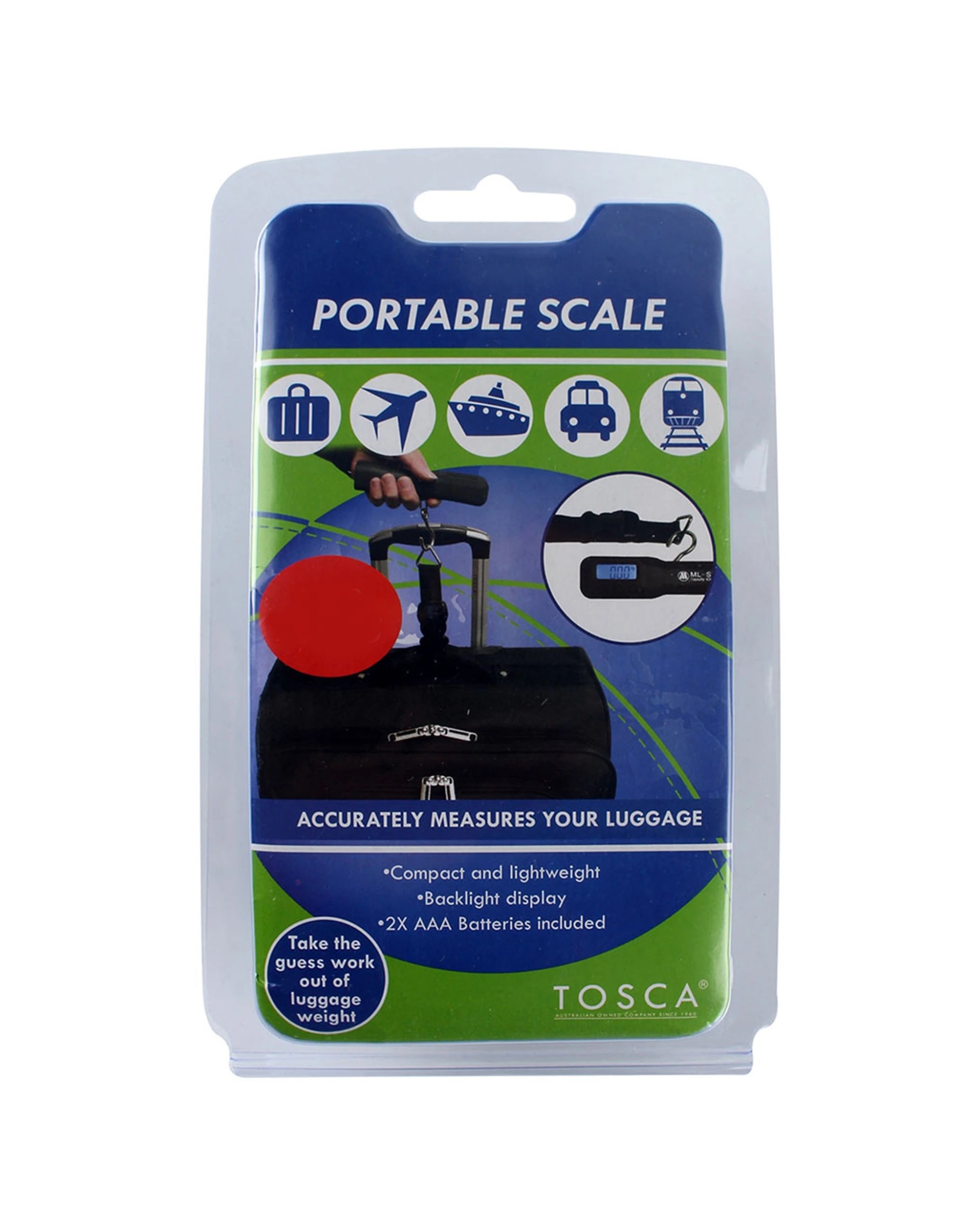2 Tosca Portable Luggage Digital Weight Measuring Scale - Black, 2 of 2