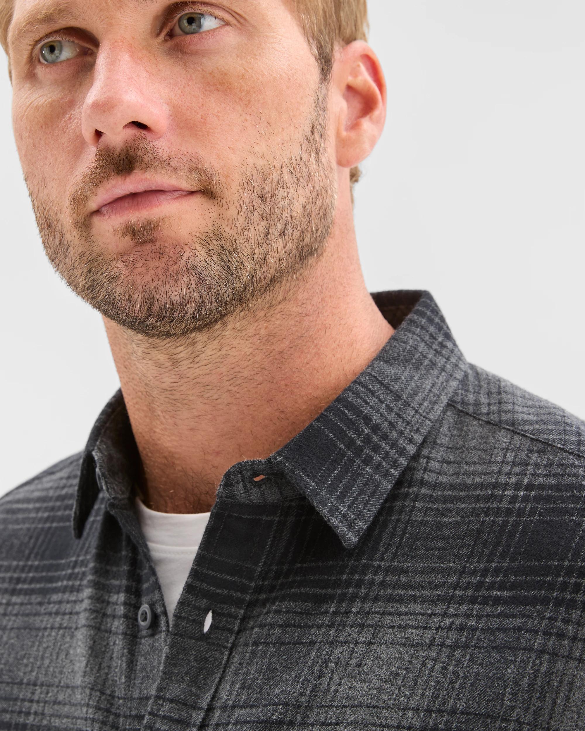 5 Target Australian Cotton Long Sleeve Flannelette Shirt CHARCOAL, 5 of 6