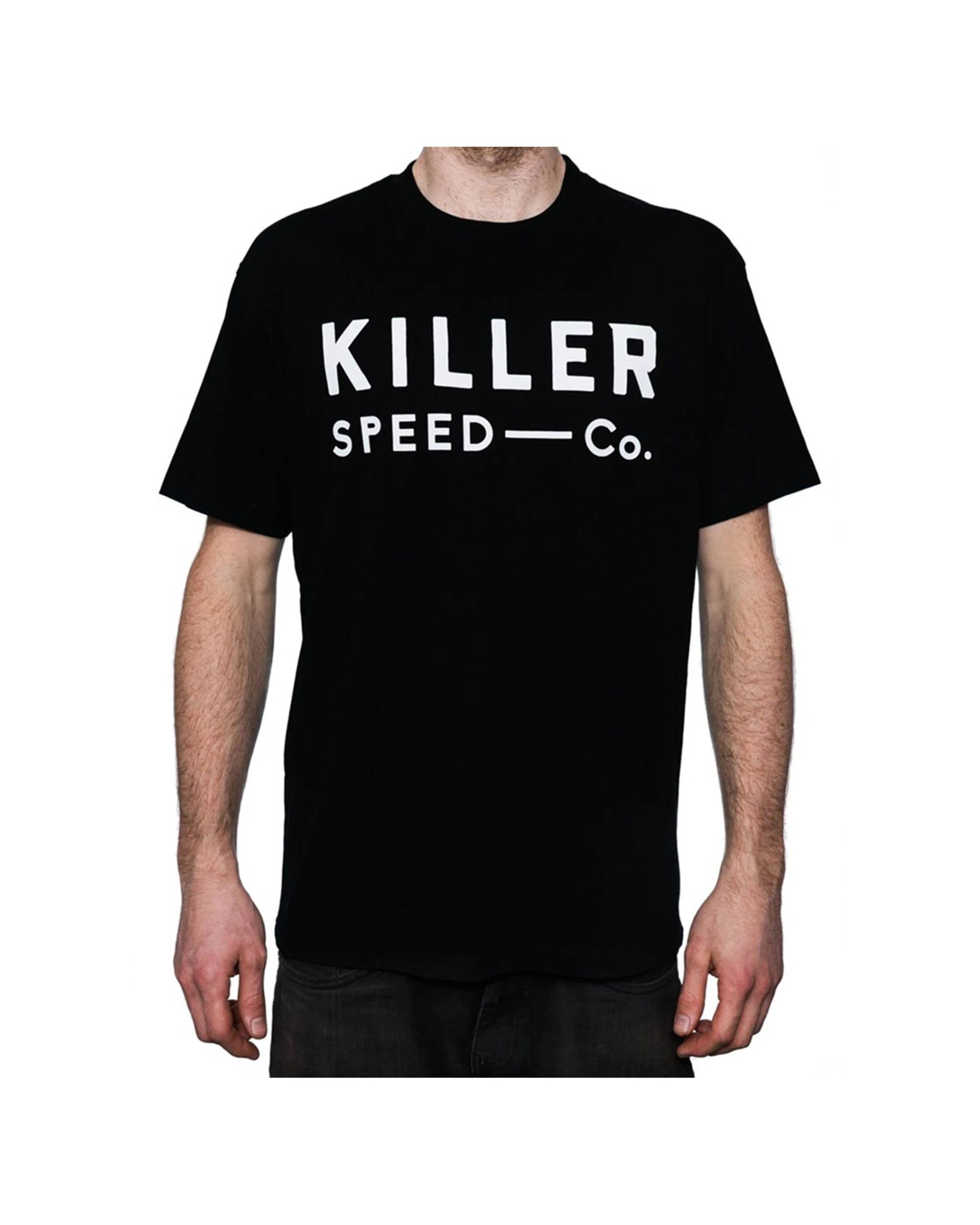 1 Killer Speed Co. Men Logo Teeblack Tees Relaxed Fit Crew Neck Everyday Wear BLACK, 1 of 3