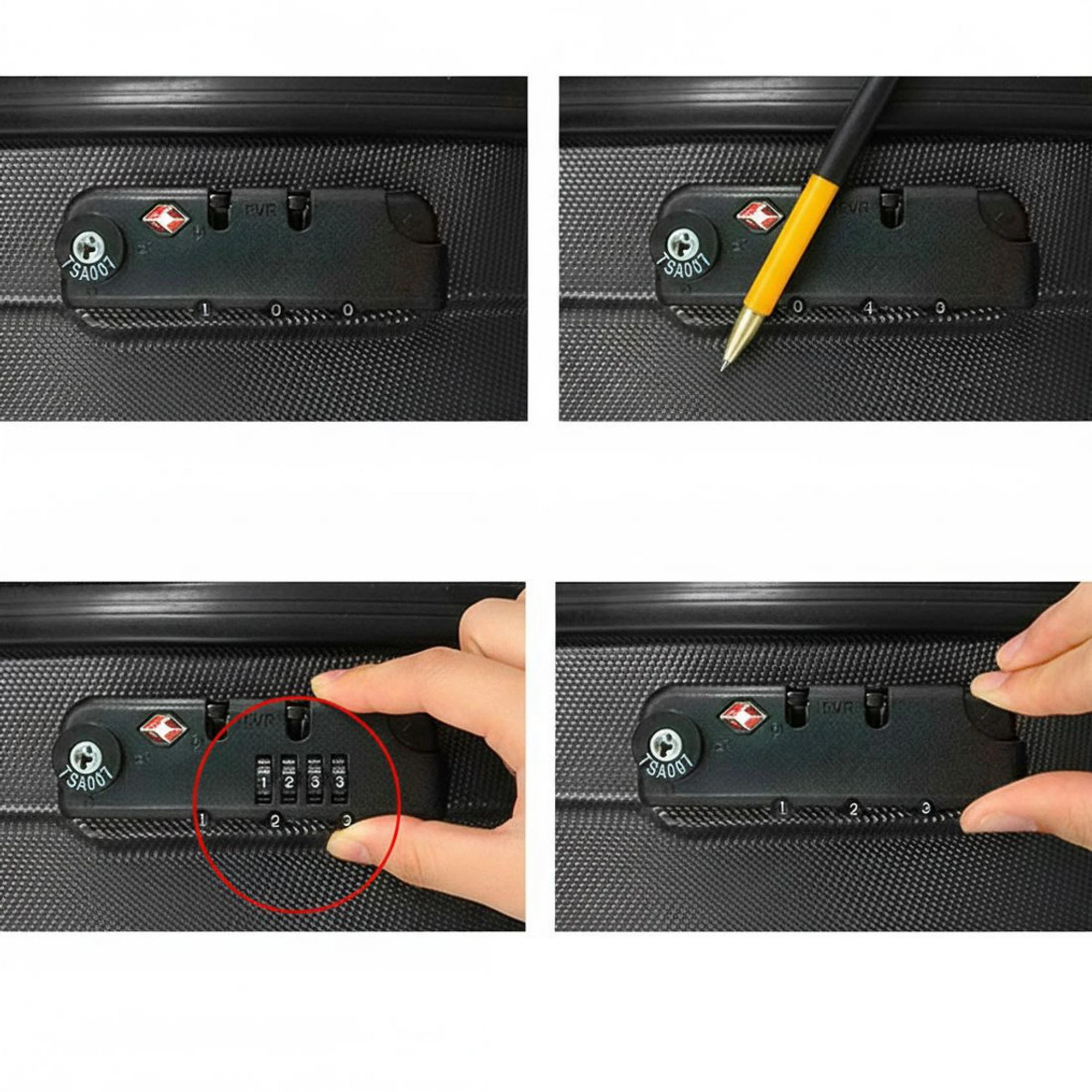 8 Wanderlite 3pcs LuggageTrolley Set Travel Suitcase Storage Organiser Carry On Hard Case TSA - Black, 8 of 8