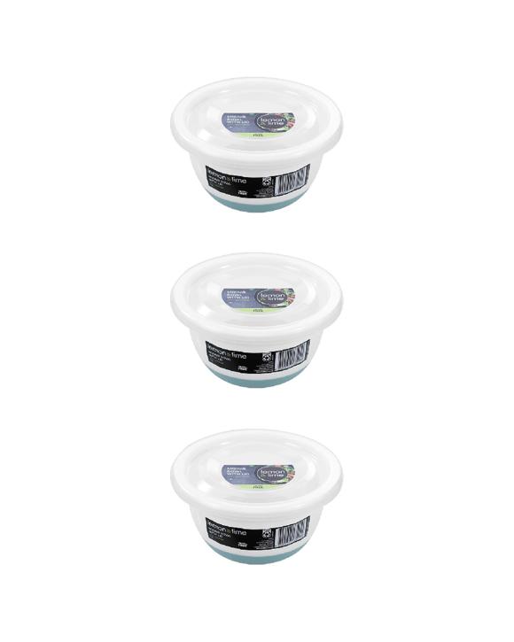 Lemon & Lime 3PK Lidded Mixing Bowl 1.4L With Anti-Slip Base Set - Multi