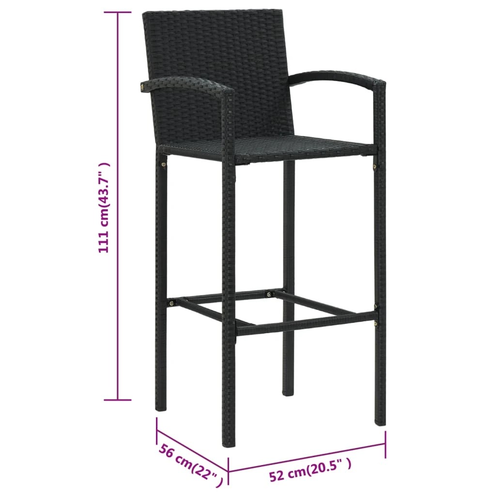 8 vidaXL bar stool Footrest - Black, 8 of 8