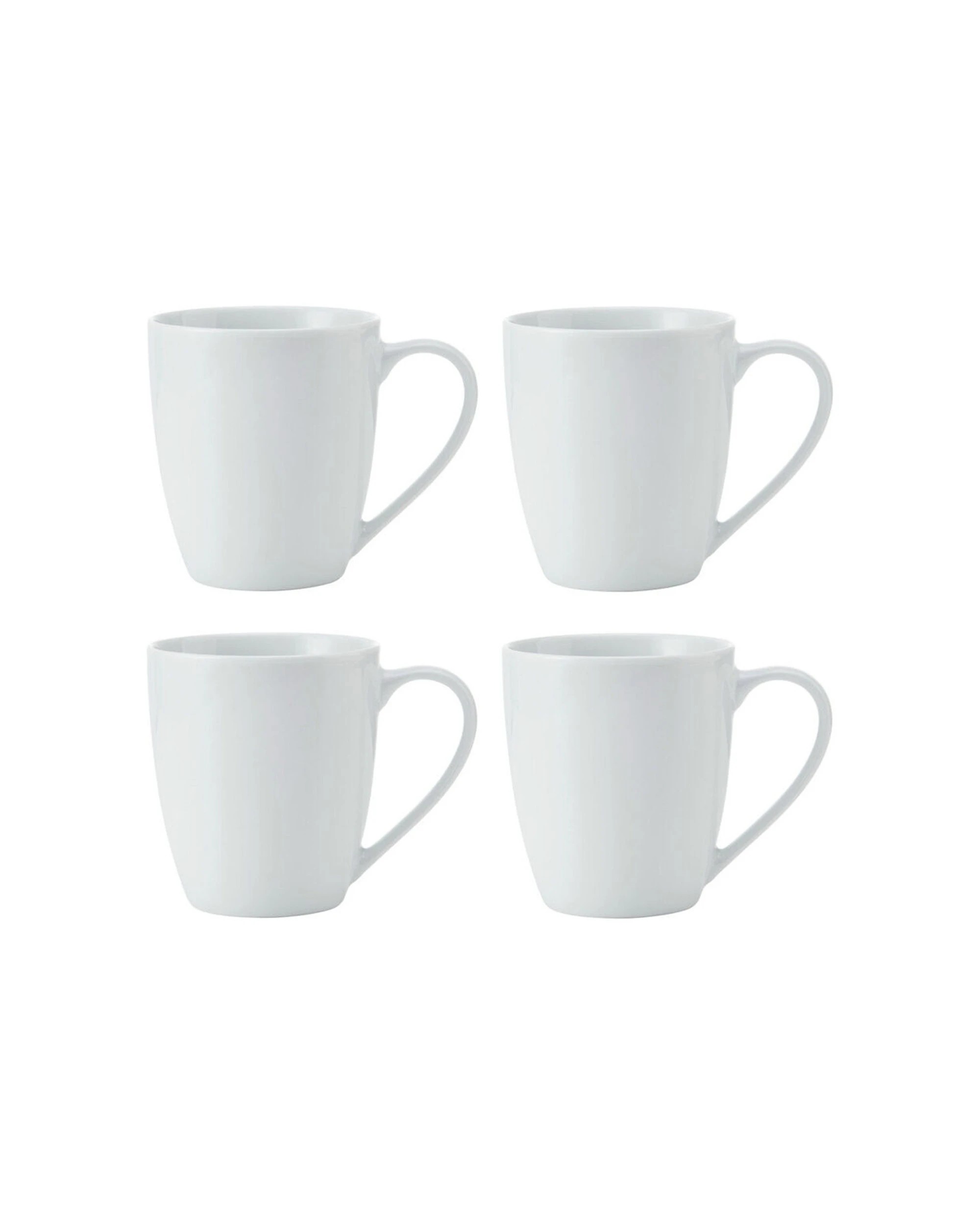 1 Mikasa Chalk 4pc Kitchen Porcelain Mug Set 380ml Minimalist Everyday Use - White, 1 of 5
