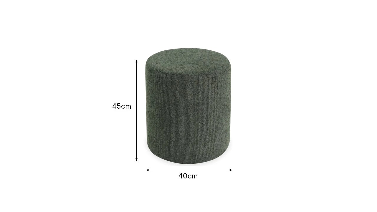 6 Jax Drum Ottoman - Green, 6 of 6
