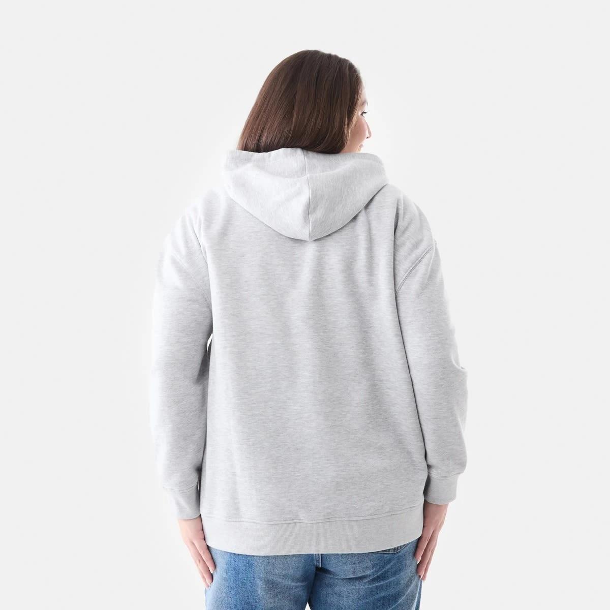 4 Curve Long Sleeve Zip Through Hoodie Slvr Marle, 4 of 6