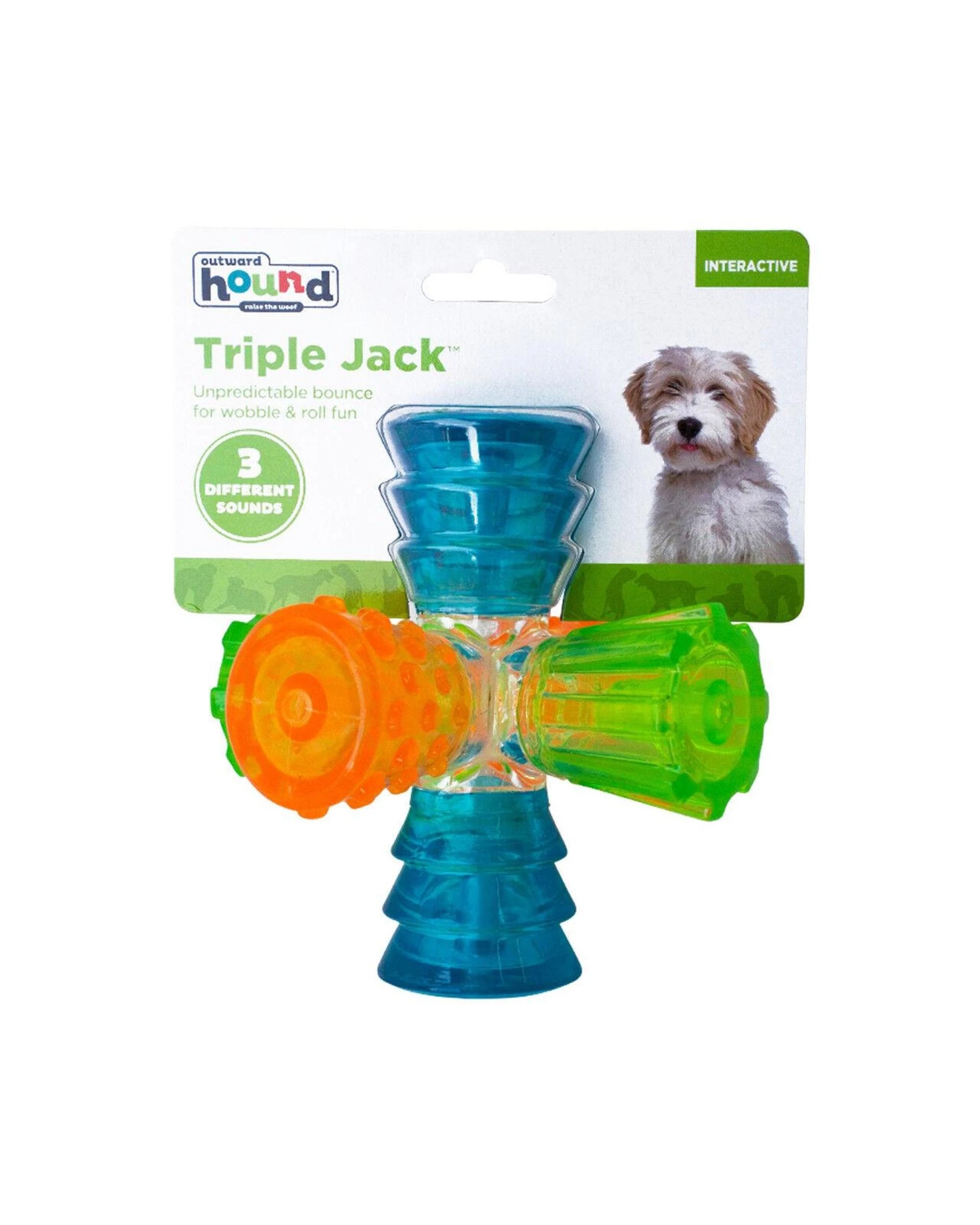 2 Outward Hound Dog Triple Jack Interactive Play Dog Squeaker Toy, 2 of 6
