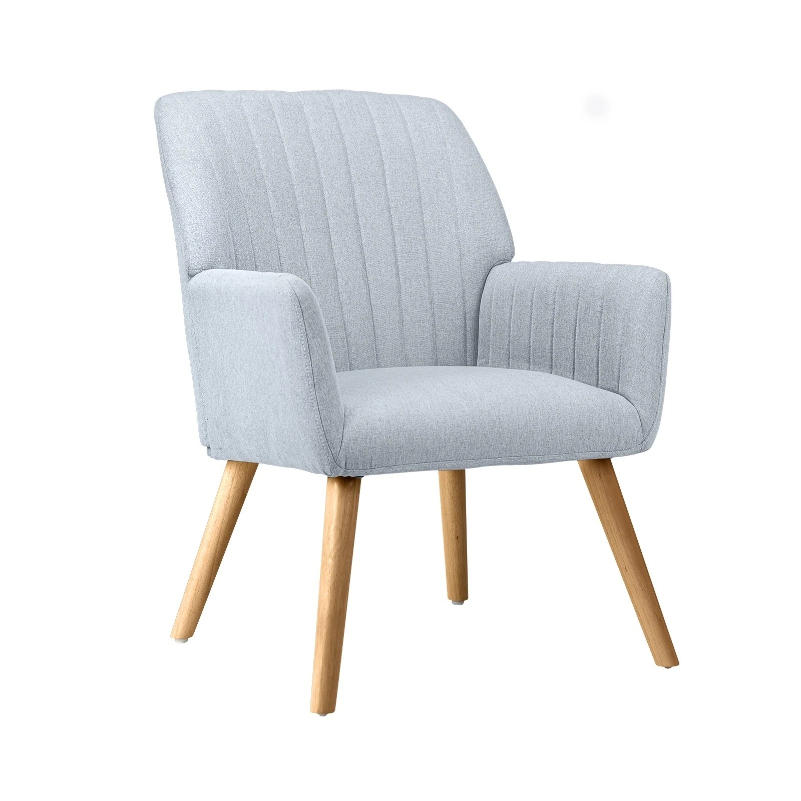 1 Oikiture Armchair Lounge Sofa Chair Fabric Accent Chairs Armchairs Couches
 - Grey, 1 of 10