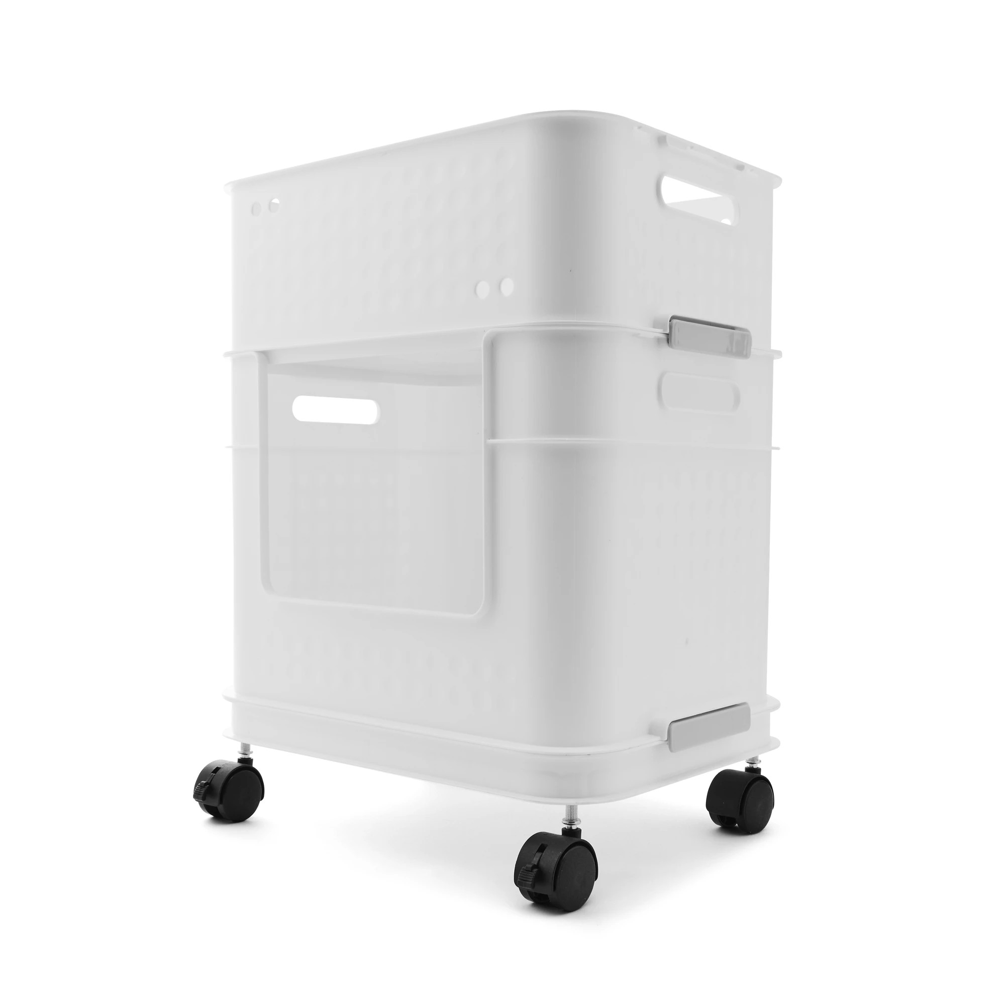 5 5 Piece Plastic Stackable Trolley - White, 5 of 10
