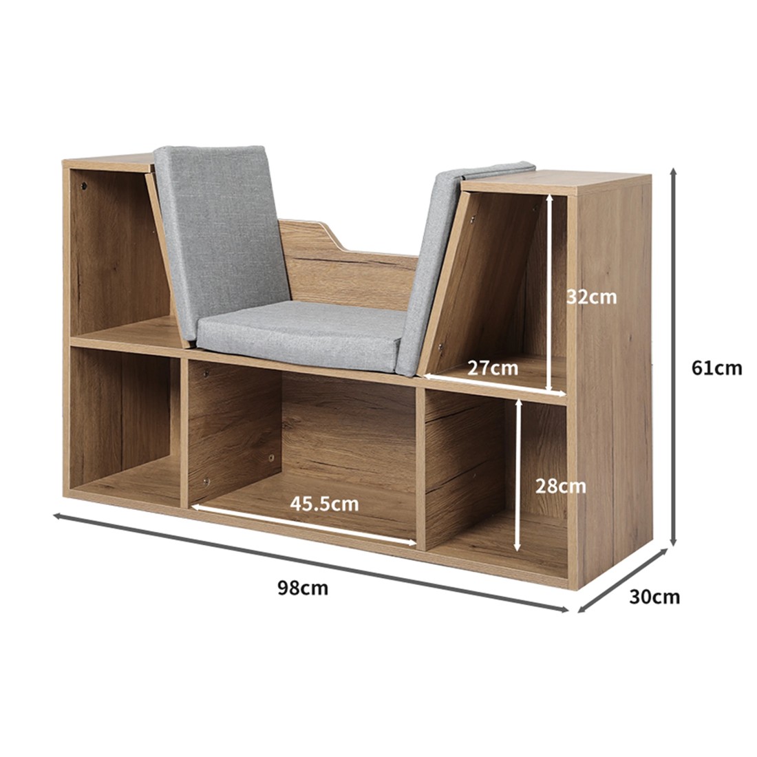 3 Levede Kids Bookshelf Oak, 3 of 7
