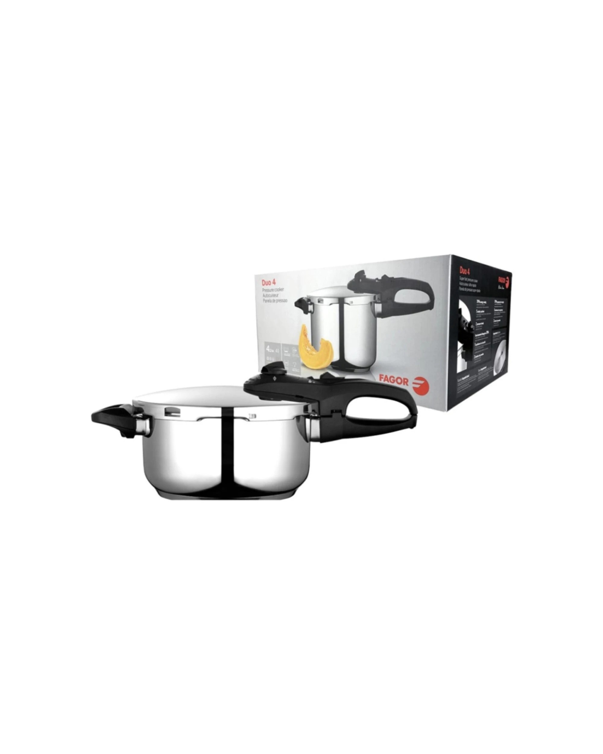 3 Fagor Duo Stainless Steel Pressure Cooker 2 Levels Induction Compatible 4L - Silver, 3 of 6