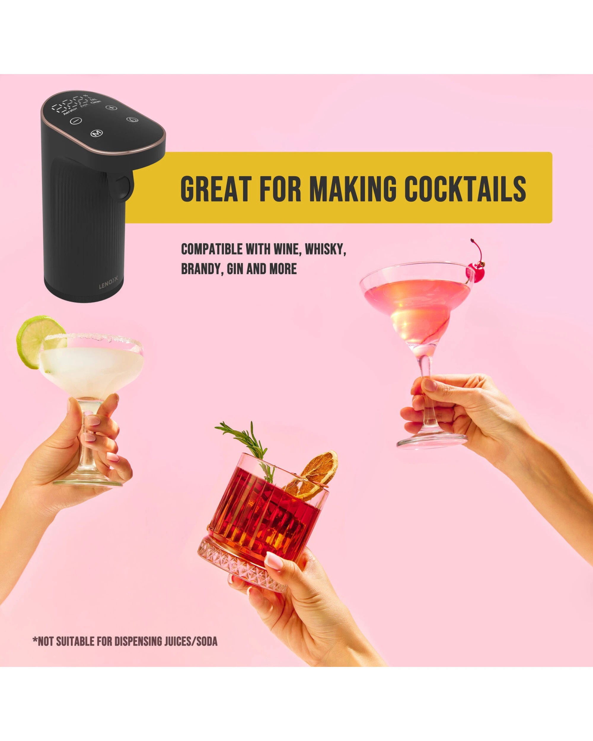 6 Lenoxx Instant Wine Aerator & Dispenser with Adjustable Bottle Fit, 6 of 7