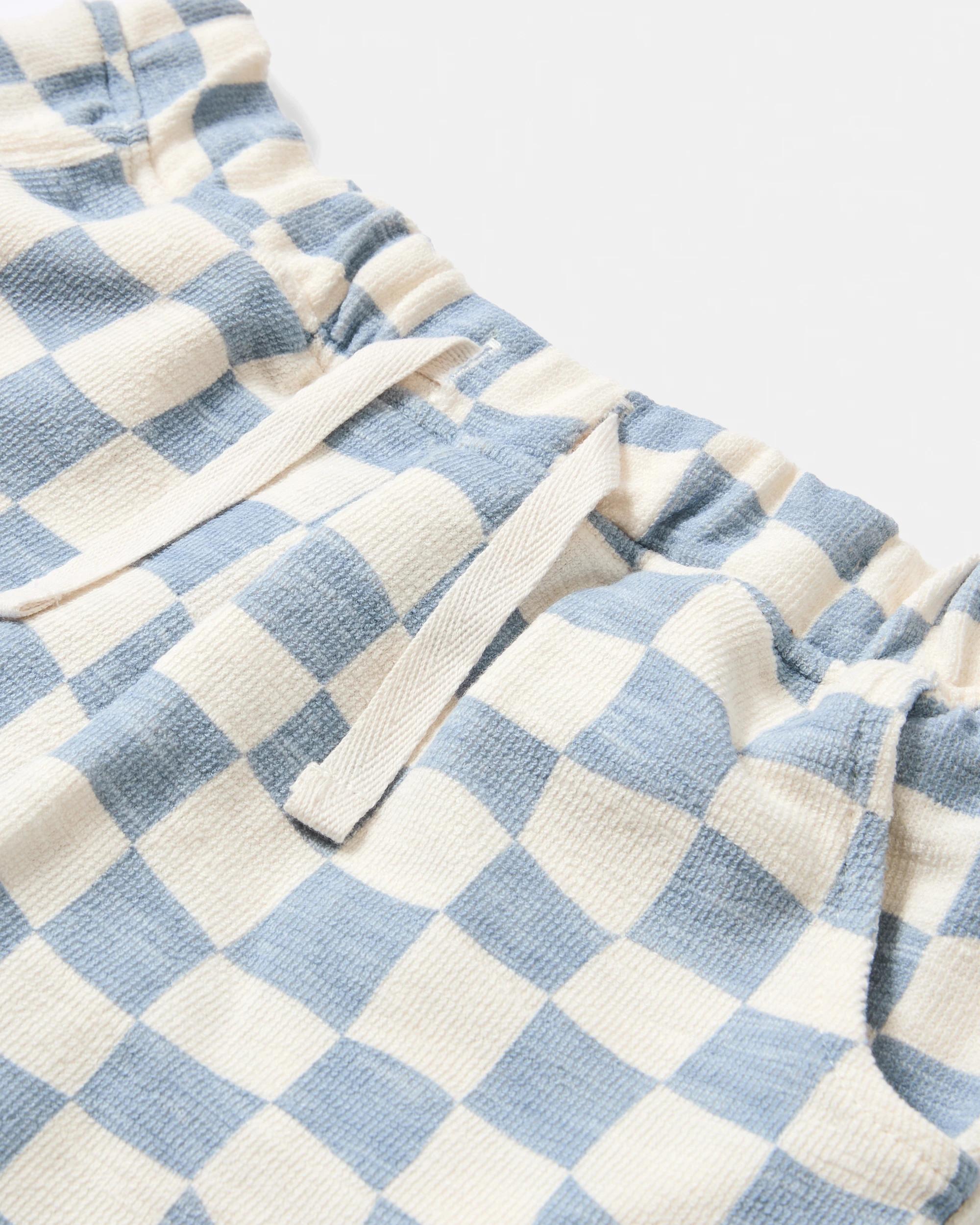 3 Barrel Leg Knit Pants Blu Chk, 3 of 3