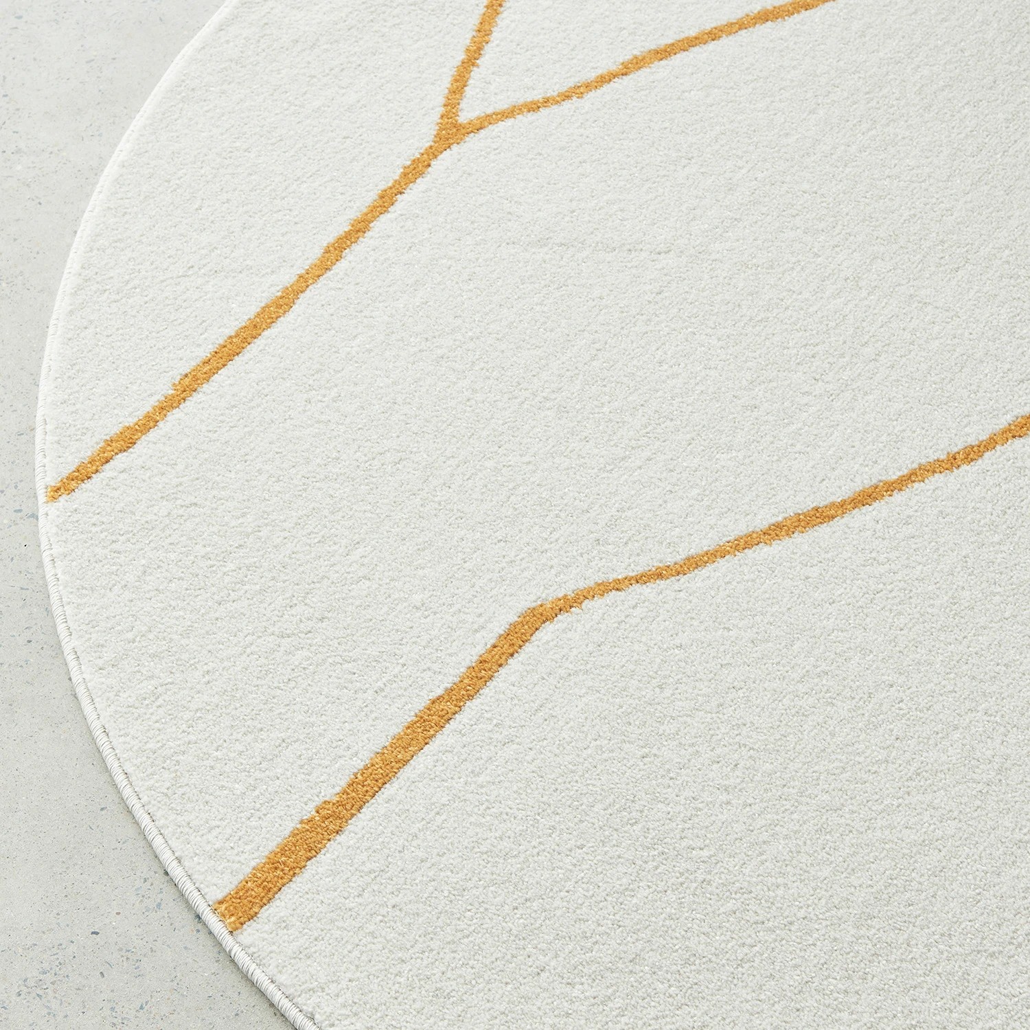 5 Common Ground Rugs Elysium Ivy Gold Round 240x240cm - Large Round Power Loomed Pet Friendly Rug - Natural, 5 of 7