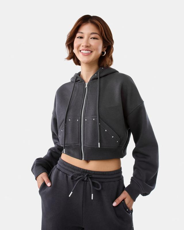 Studded Zip Through Ho