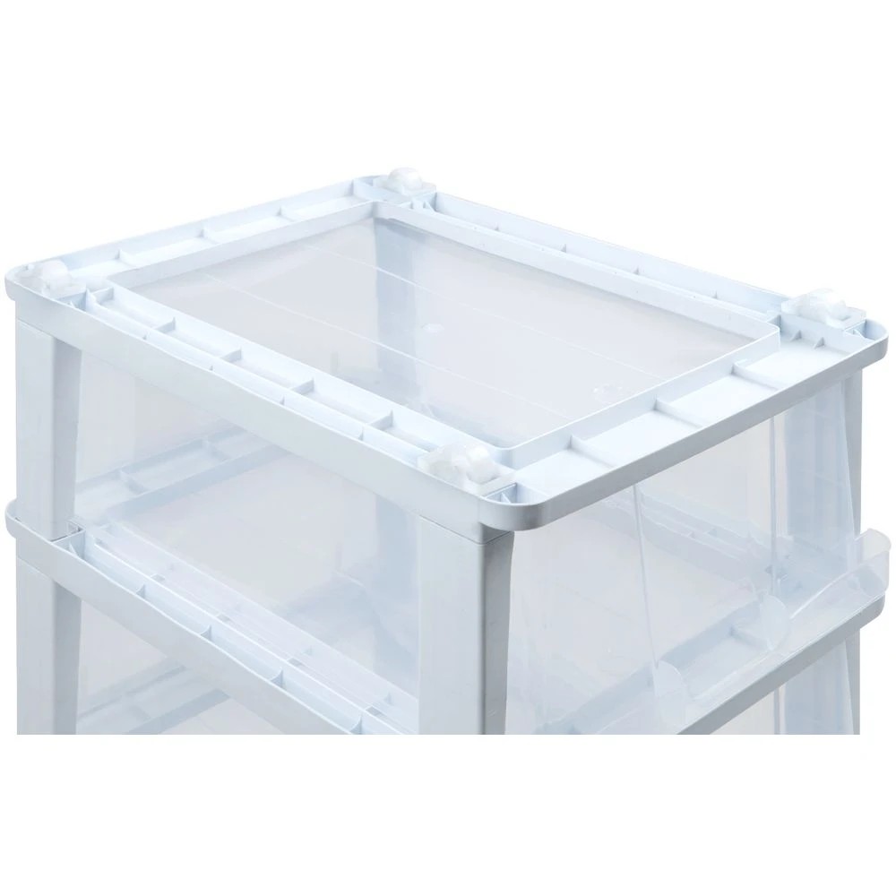 4 J.Burrows 4 Drawer Storage Tower on Wheels White, 4 of 8