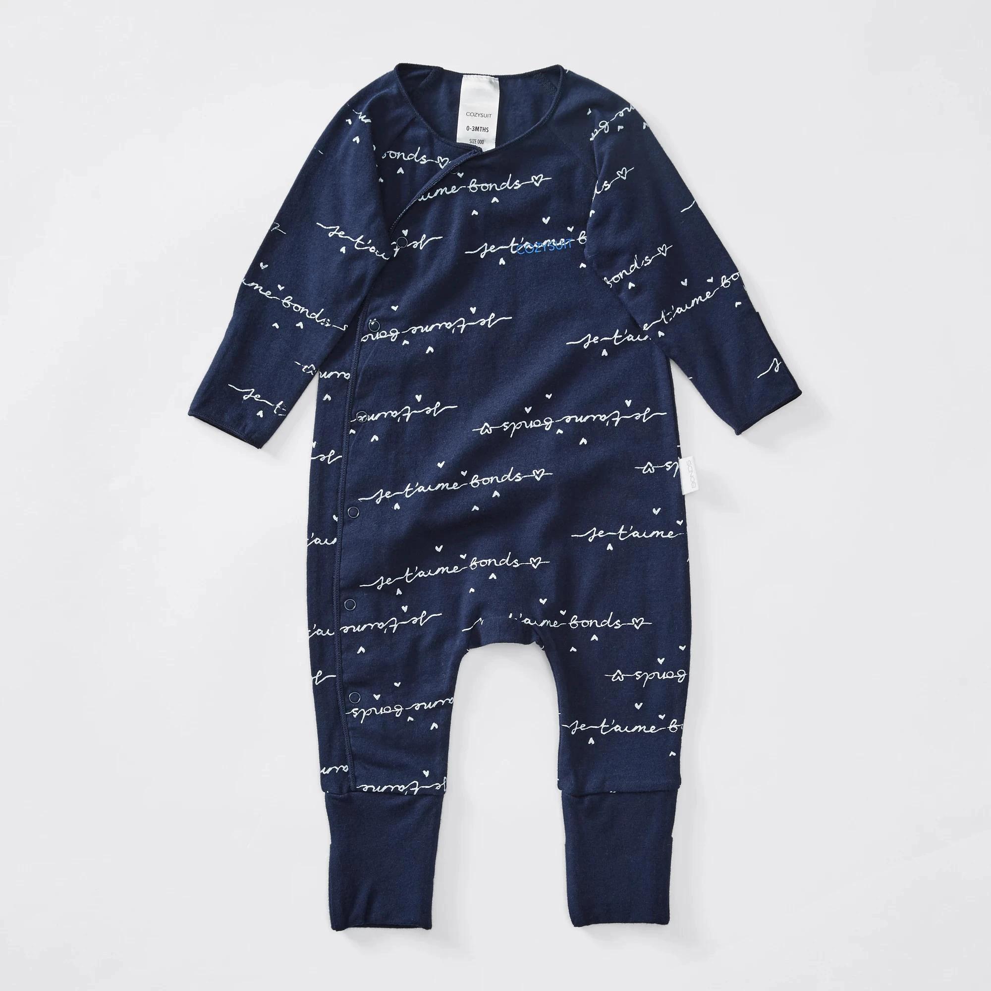1 Bonds Baby Newbies Cozysuit Coverall NAVY BLUE, 1 of 3