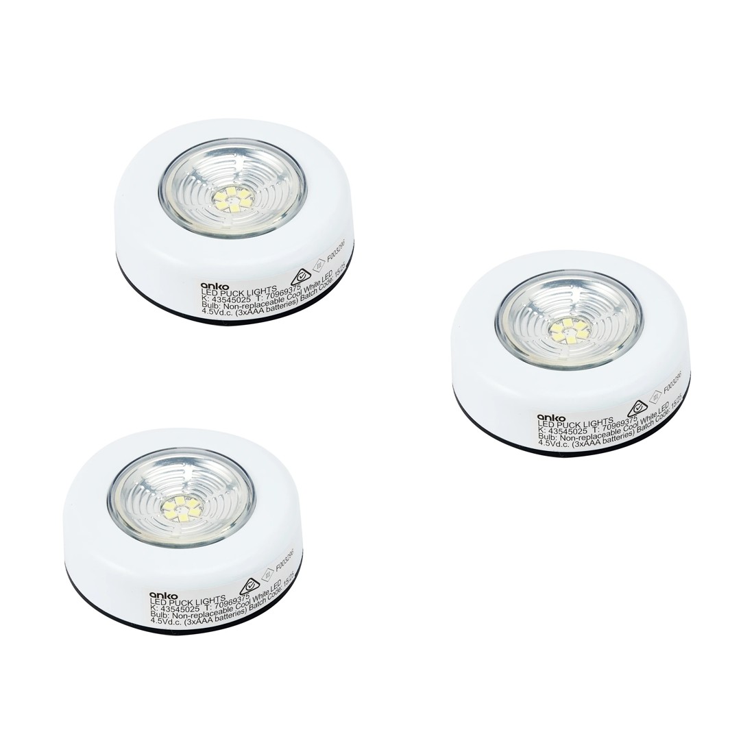 1 3 Pack LED Puck Lights, 1 of 7