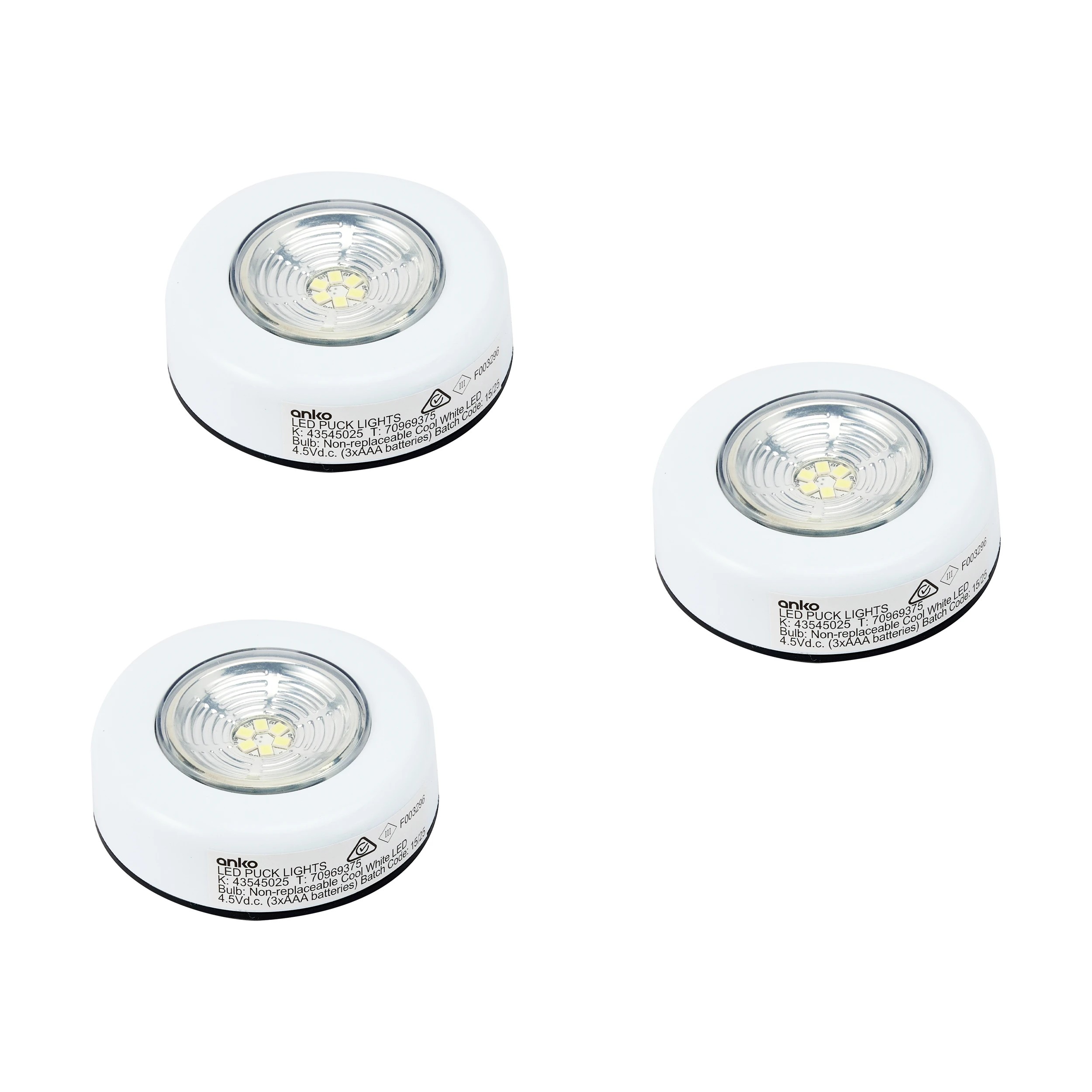 1 3 Pack LED Puck Lights, 1 of 7