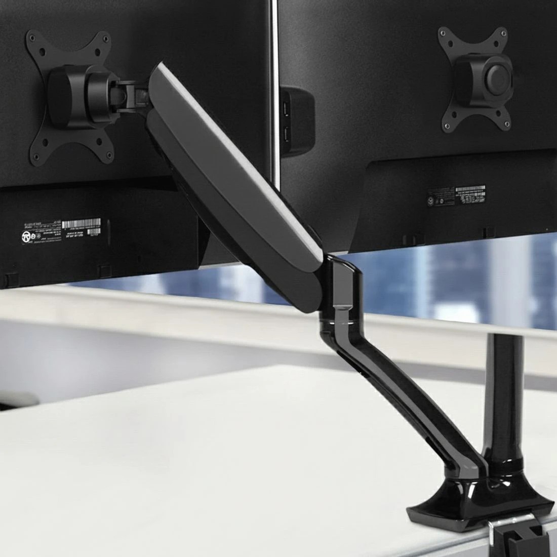 7 Artiss Monitor Arm Gas Spring Dual Desk Mount Screen Holder - Black, 7 of 9