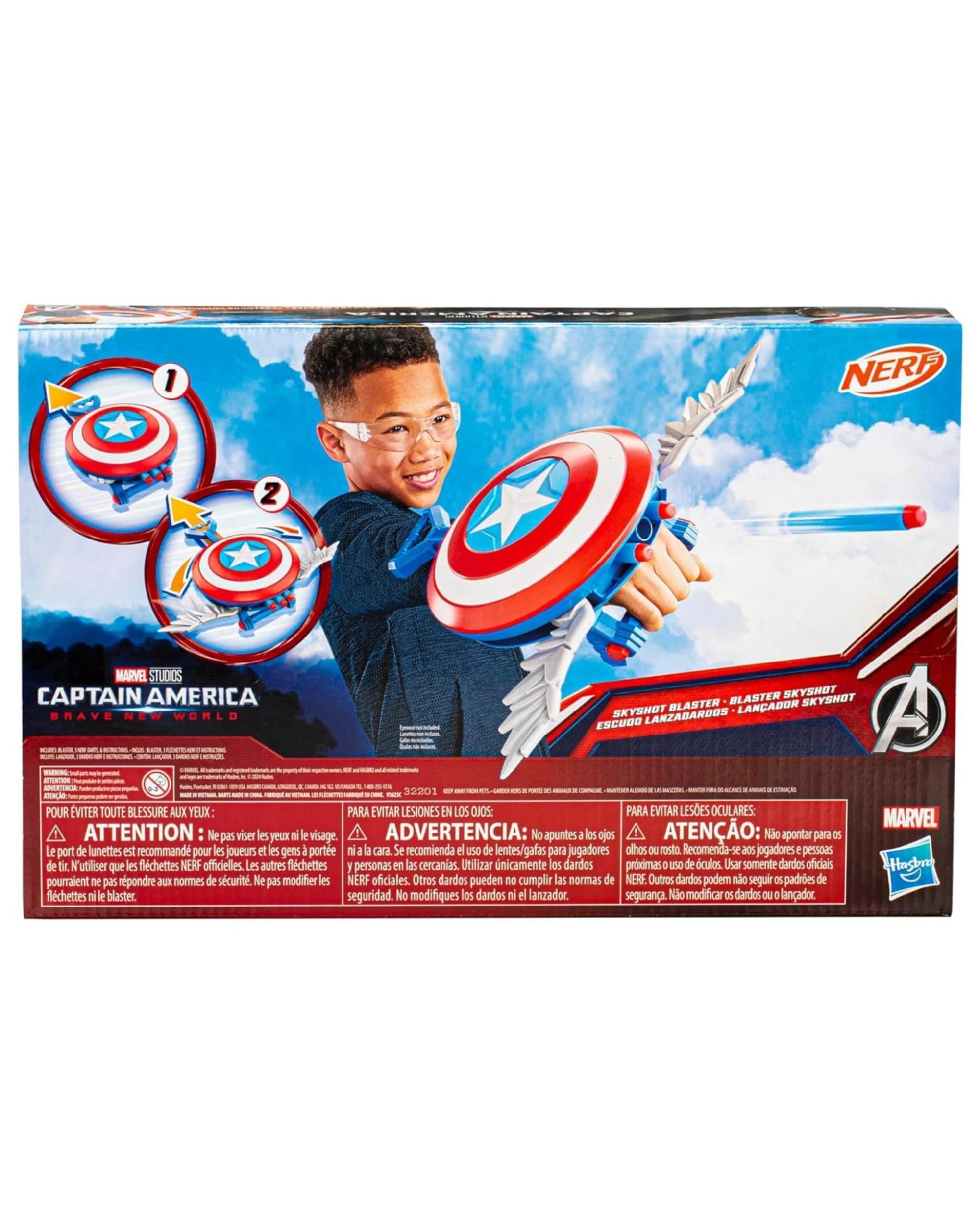 6 NERF Marvel Captain America Brave New World Skyshot Blaster, 6 of 6