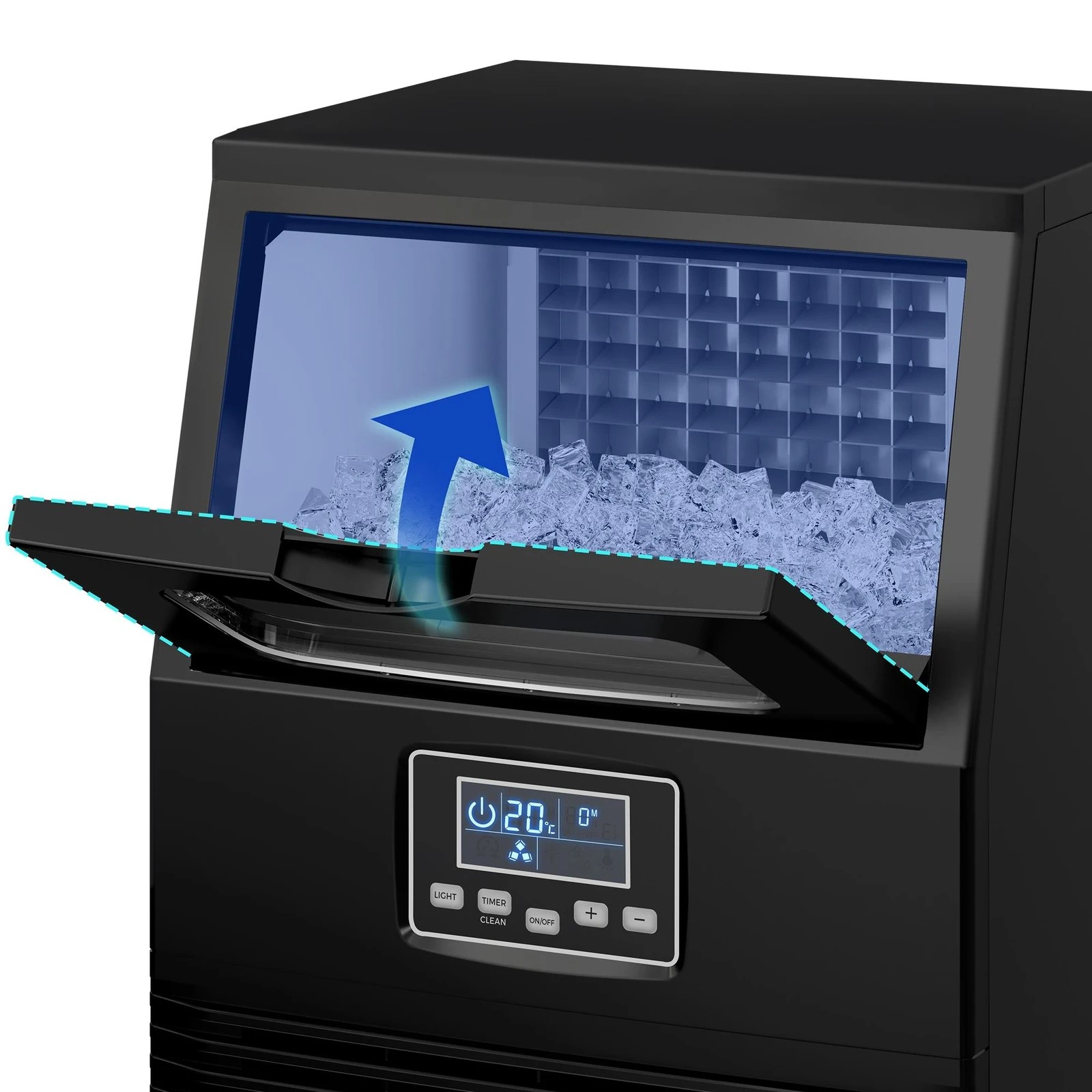 8 Alfordson Commercial Ice Maker Machine 38kg Ice Cube Stainless Steel - Black, 8 of 9