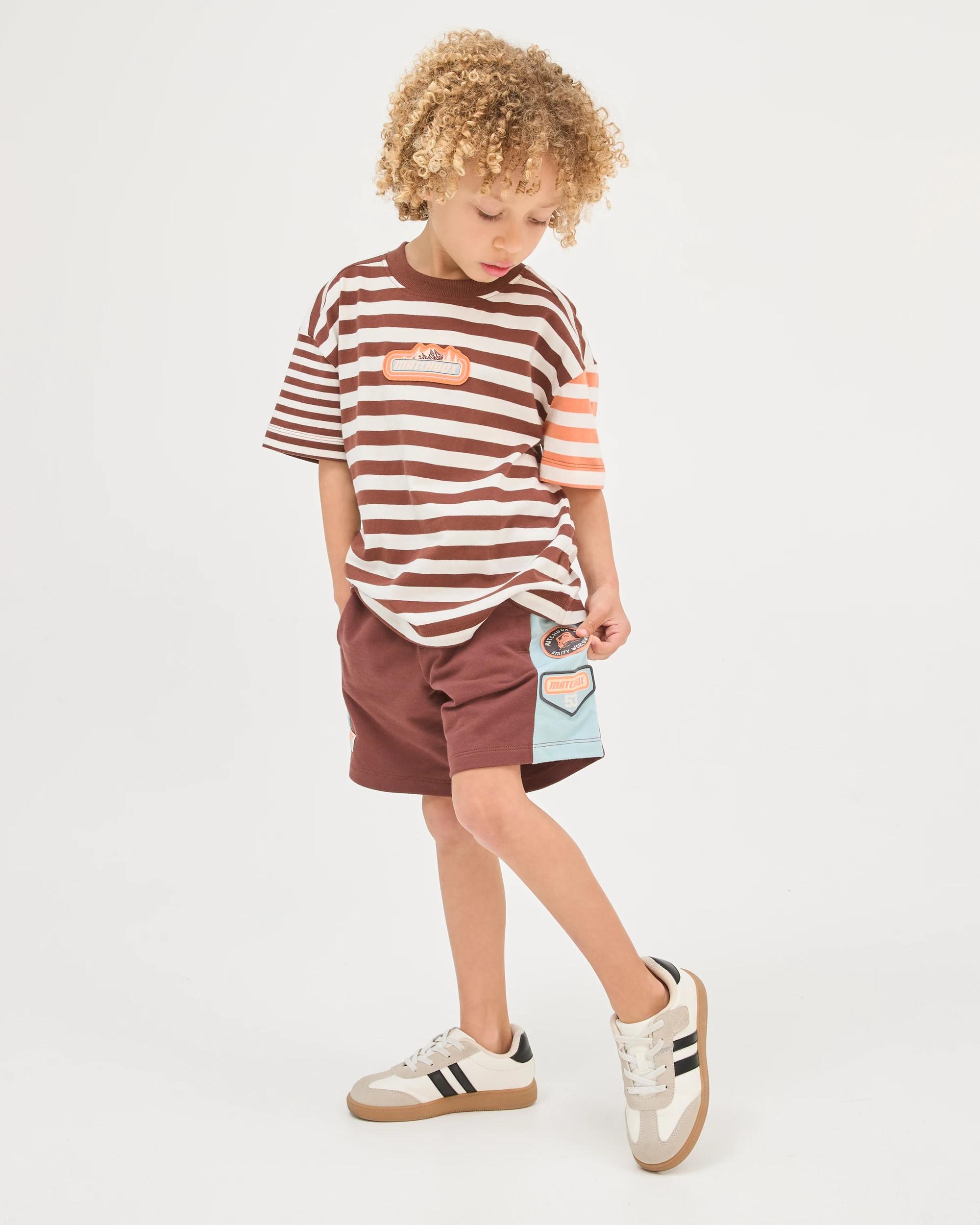 1 Licensed Matchbox Australian Cotton Panelled Shorts BROWN, 1 of 6