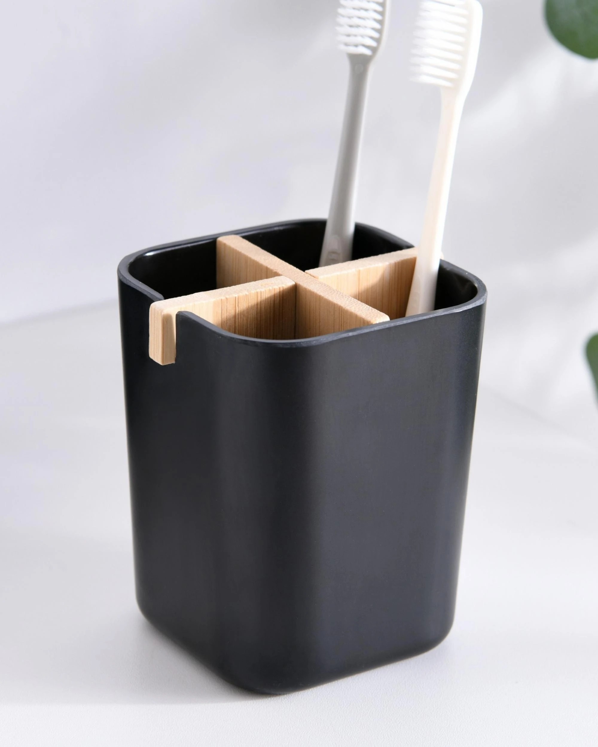 2 Takara Takae Bamboo Toothbrush Holder - Black, 2 of 6