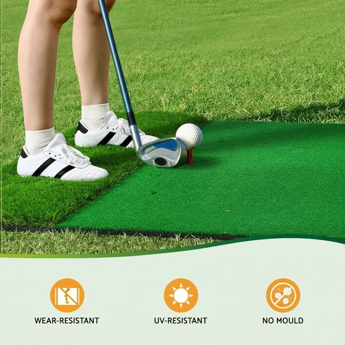 4 Everfit Golf Hitting Mat Portable Driving Range Practice Training Aid 2 in 1 - Green, 4 of 6