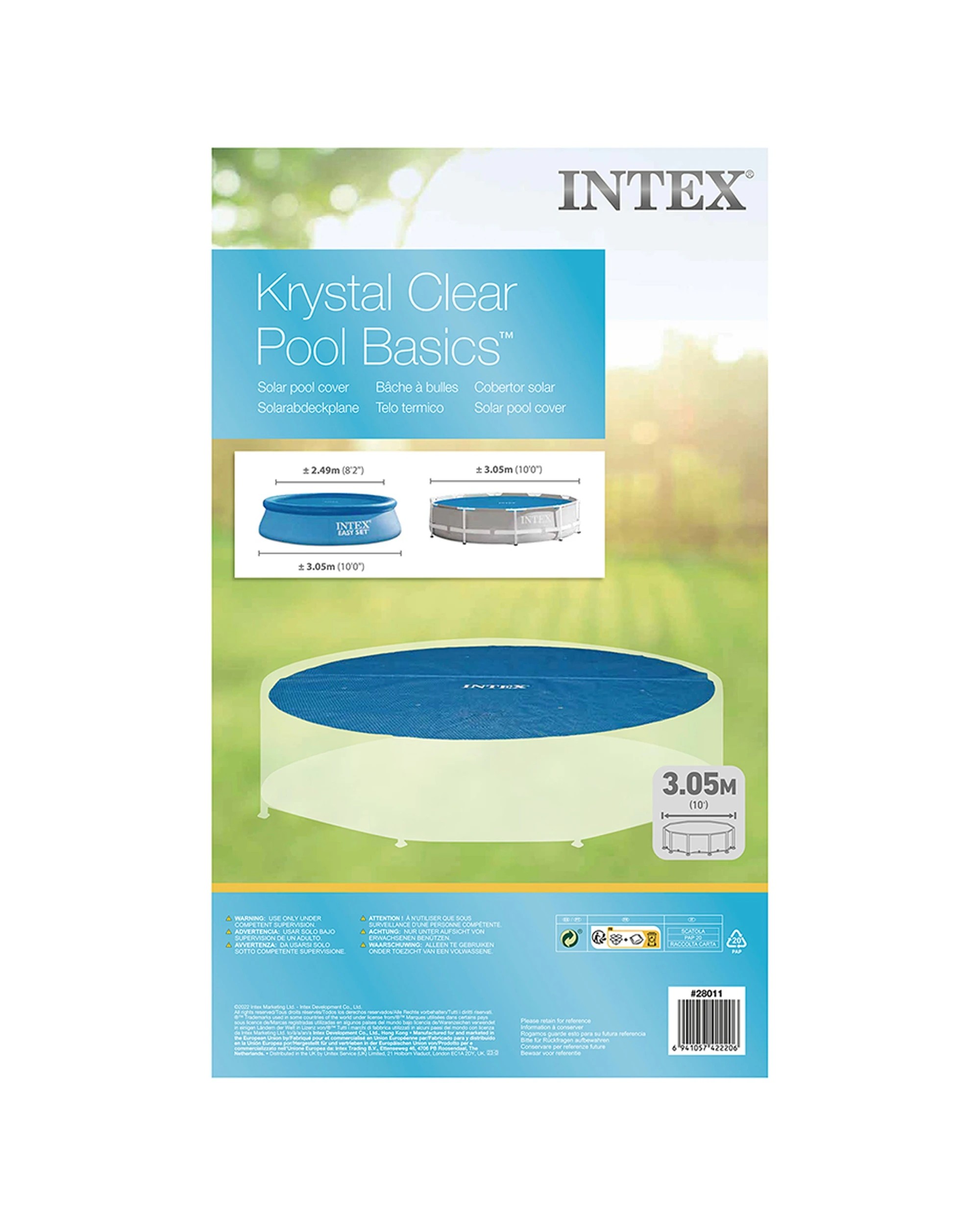 5 Intex Above Ground Solar Outdoor Pool Cover For 10' Pools - Blue, 5 of 5
