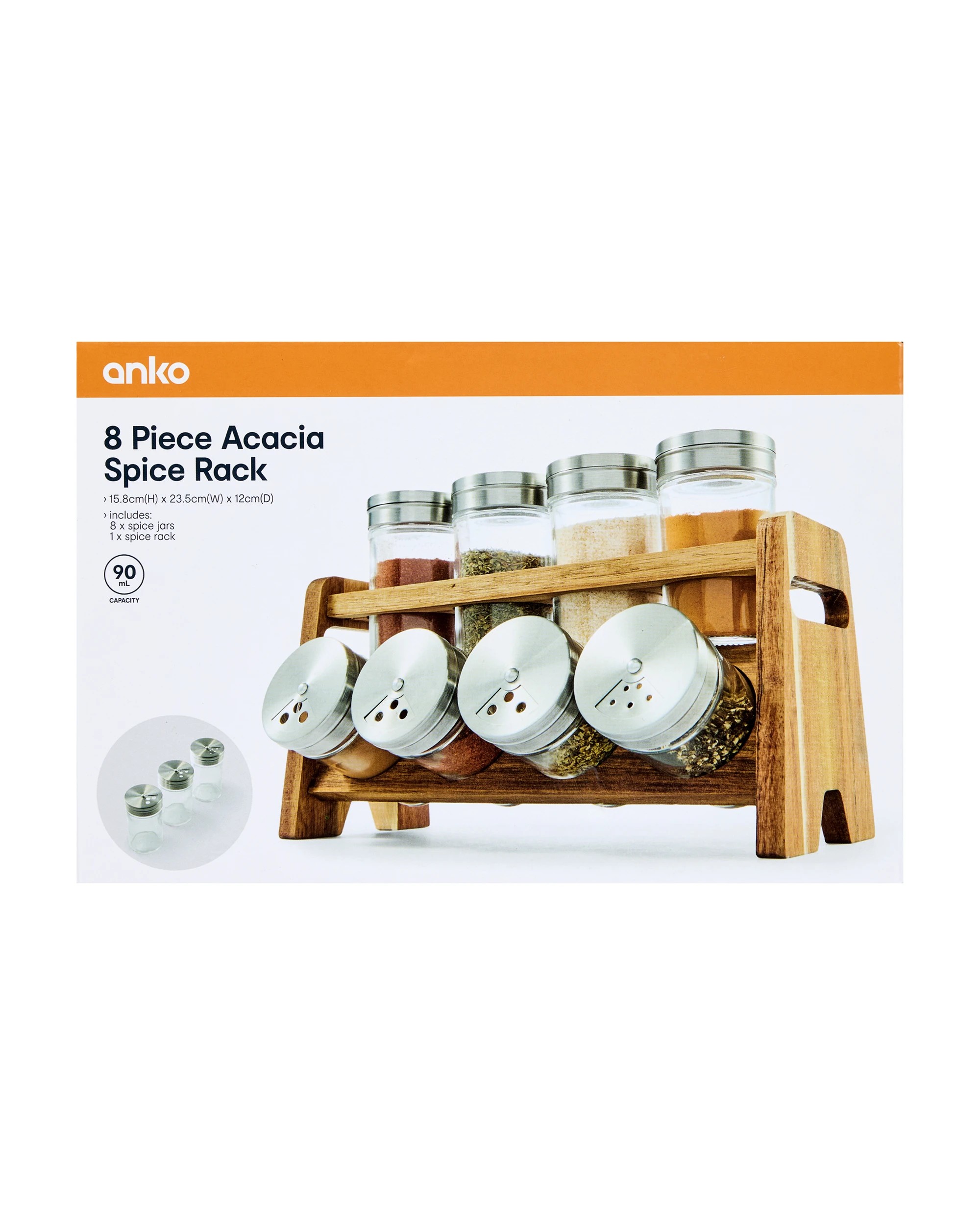 9 8 Piece Acacia Spice Rack, 9 of 9