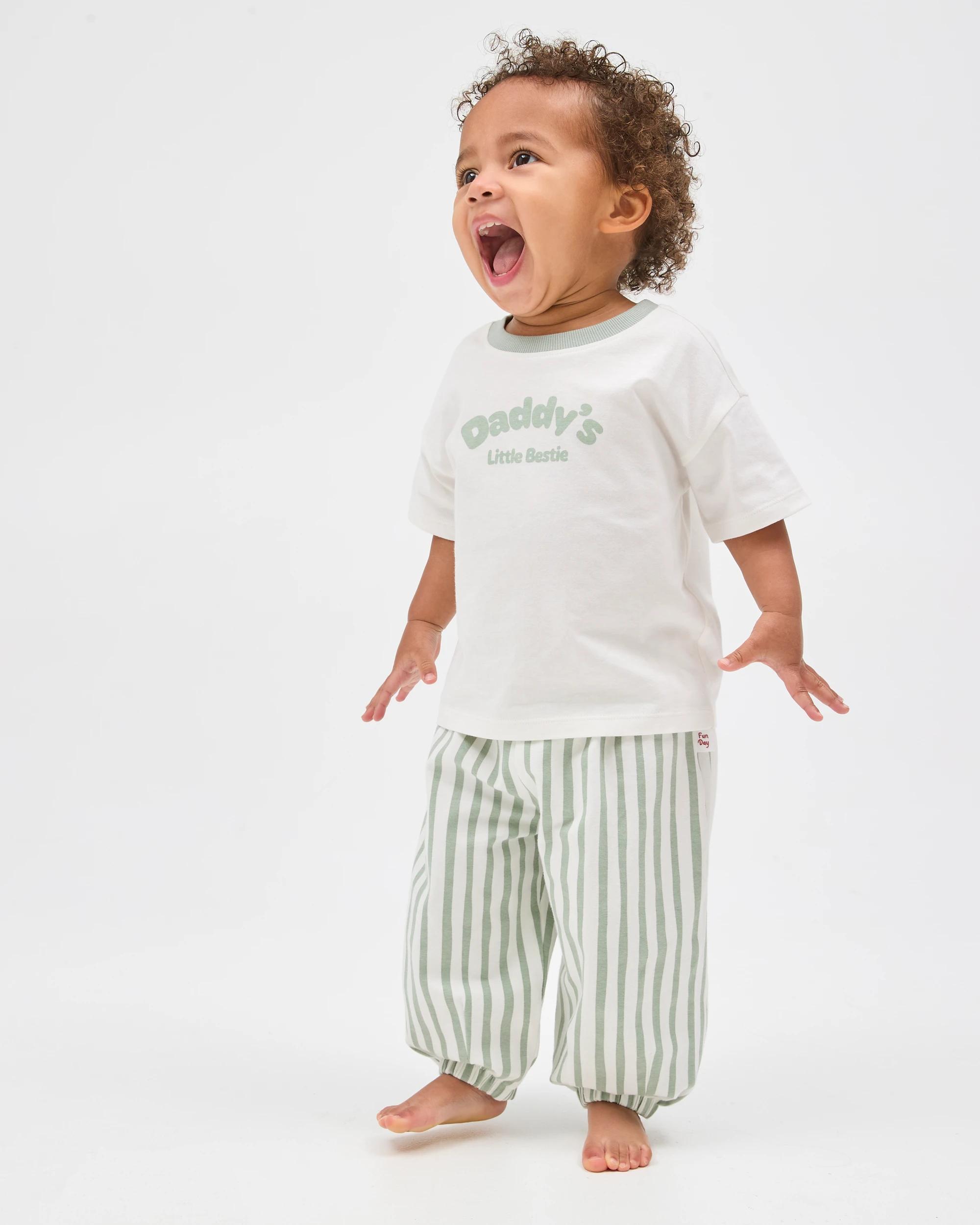 1 Target Baby Organic Cotton Jersey Balloon Pants STRIPE DELLA ROBBIA BLUE, 1 of 6
