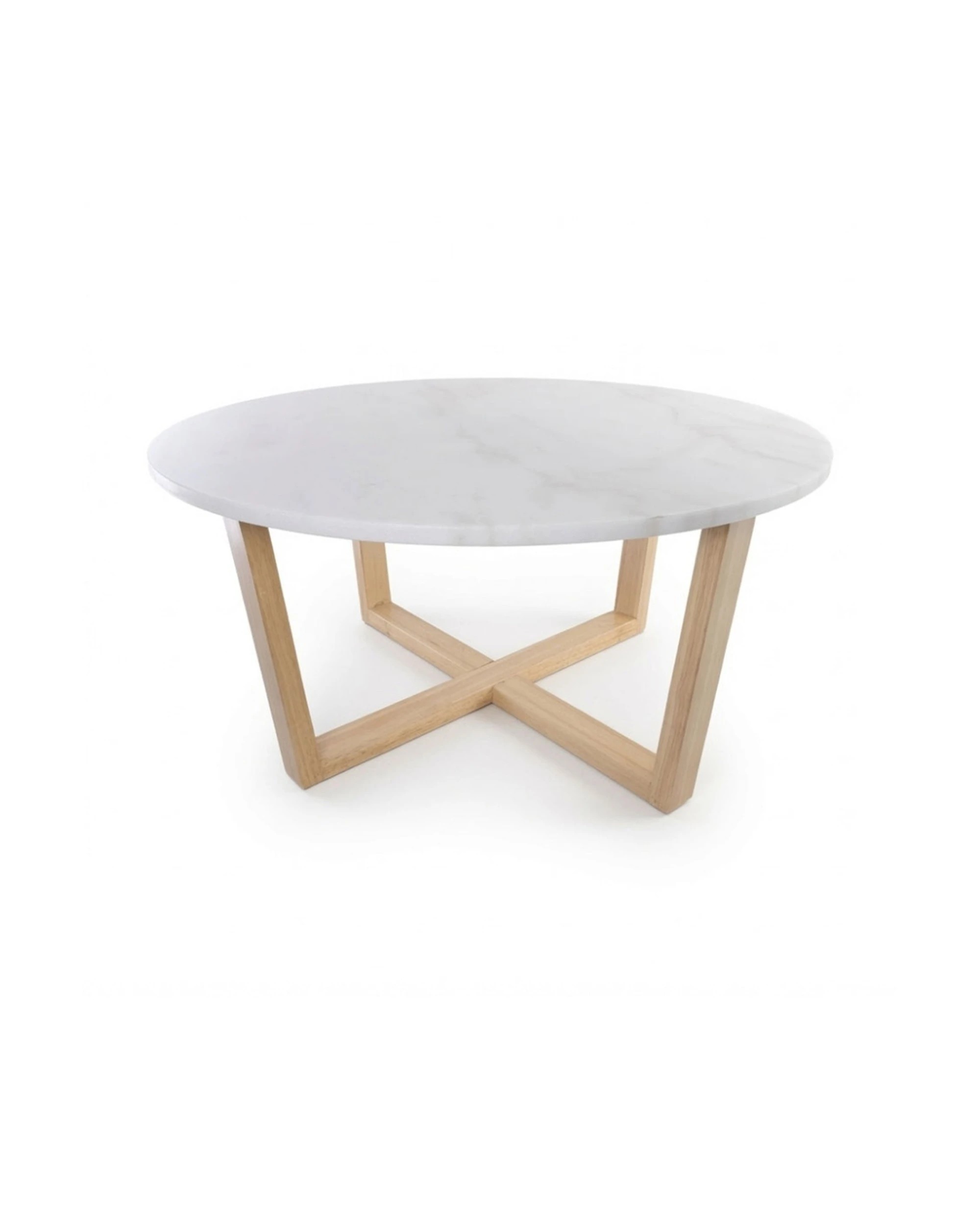 1 Codu Lyra Coffee Table Marble Top 85x85x40cm - White, 1 of 9